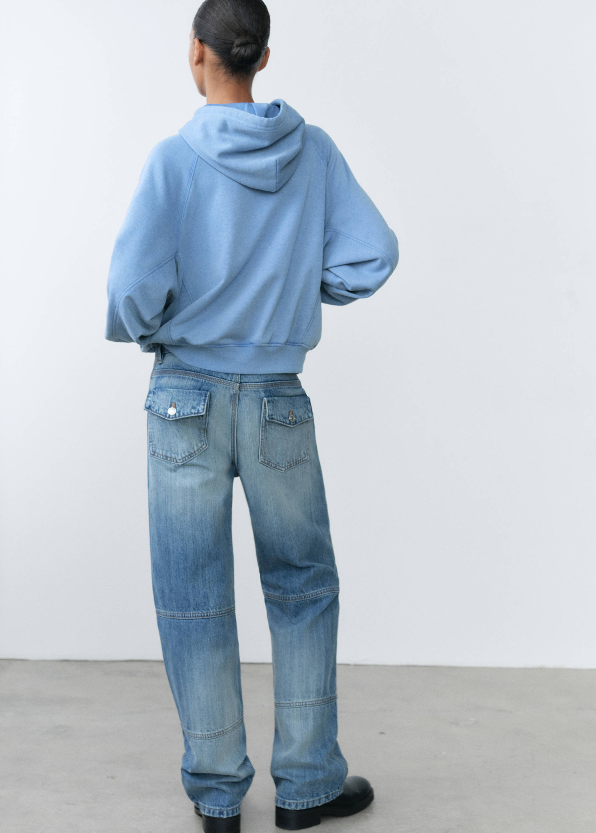 Свитшот с капюшоном, хлопок - Обратная сторона изделия