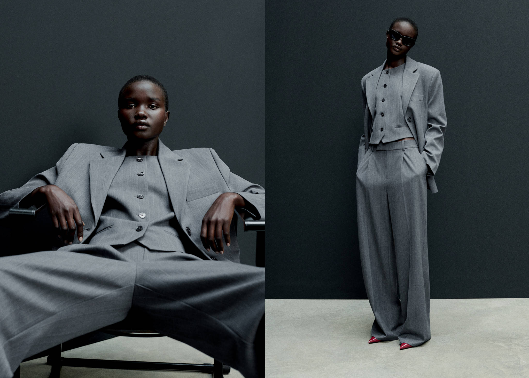 Pinstripe suit trousers - Panoramic plane