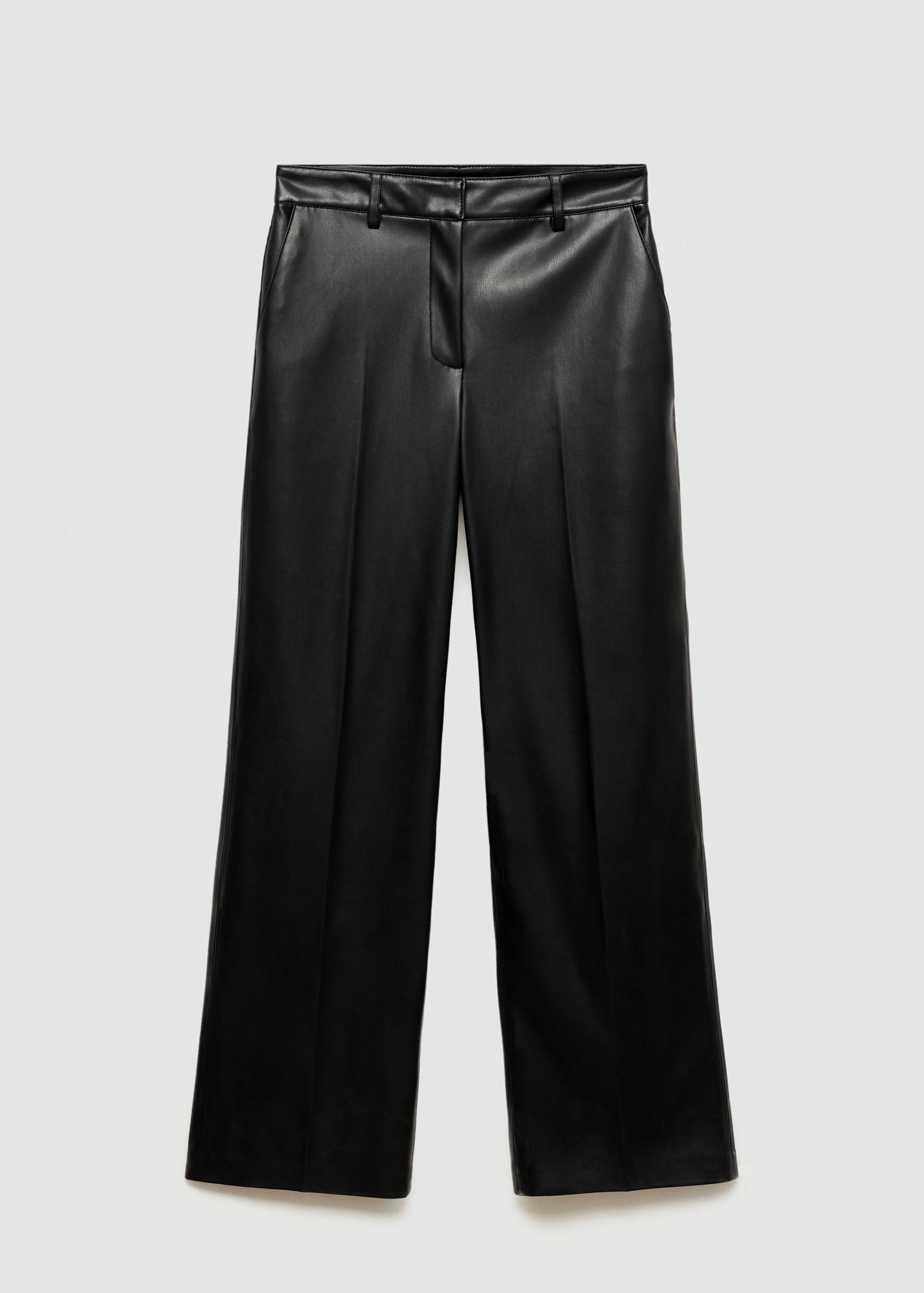 Wide leg faux-leather trousers - Article without model