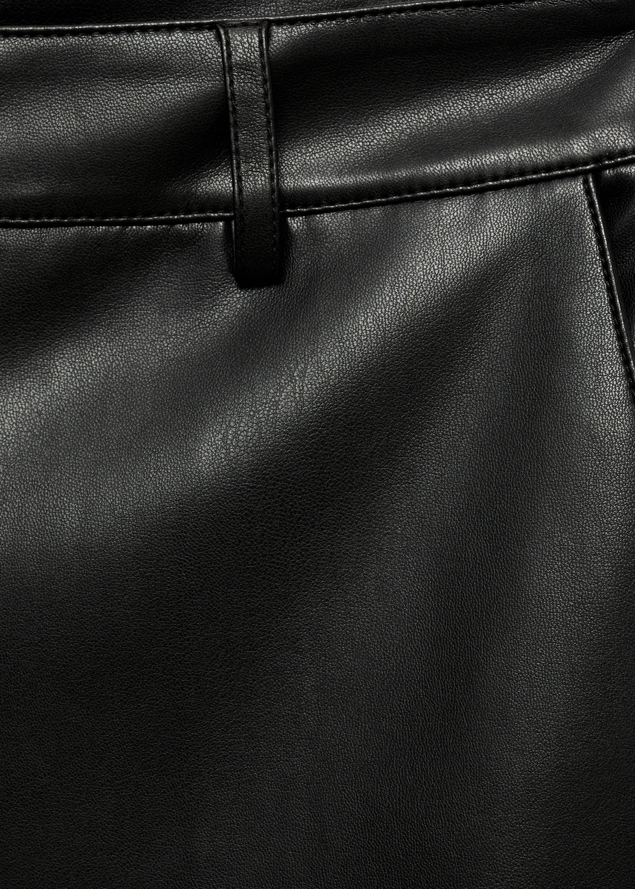 Wide leg faux-leather trousers - Details of the article 0