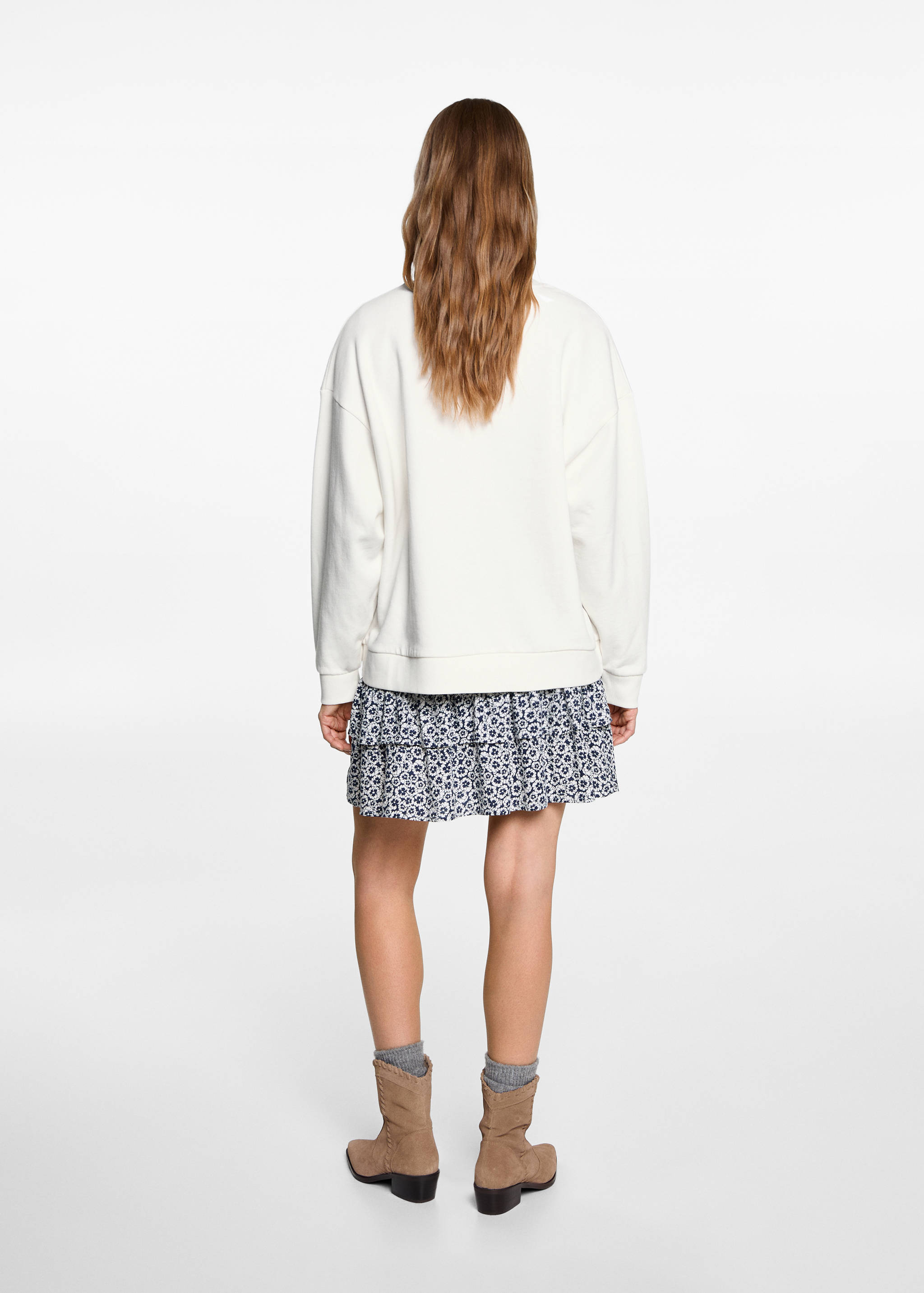 Sweat-shirt coton détails brodés - Verso de l’article