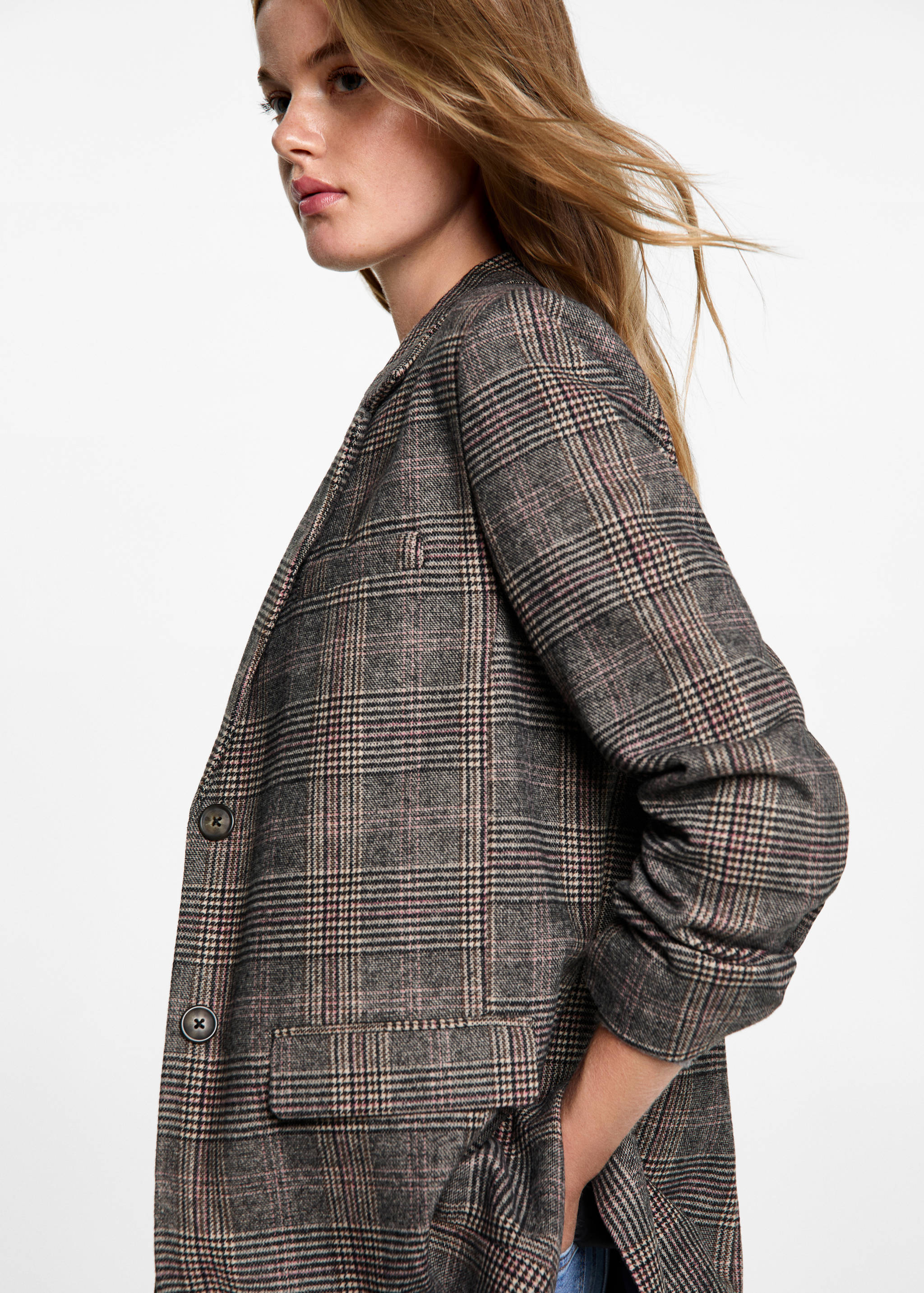 Клетчатое пальто с шерстью - Деталь изделия 1