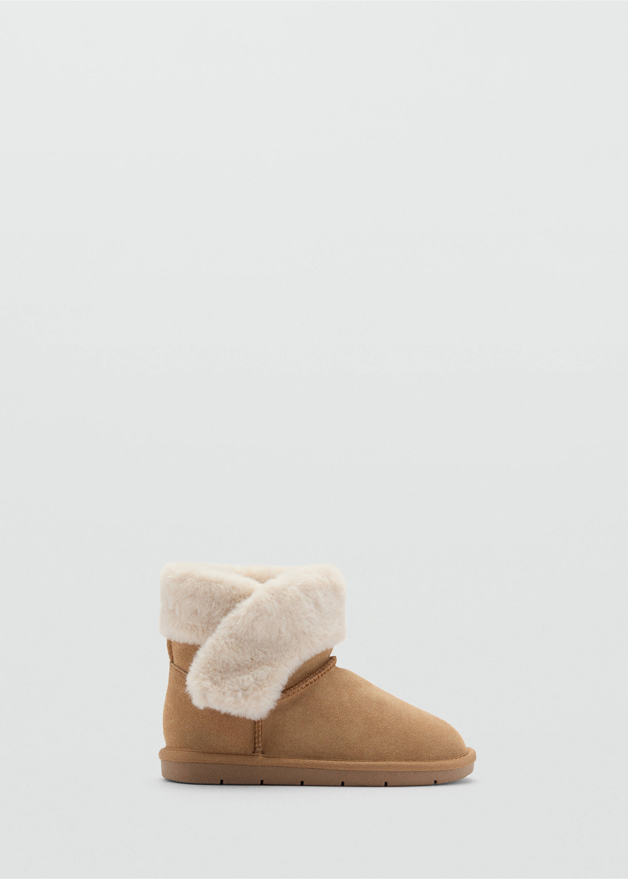 Bottines en cuir et imitation fourrure - Article sans modèle, Beige. Ref: 77016745-00.