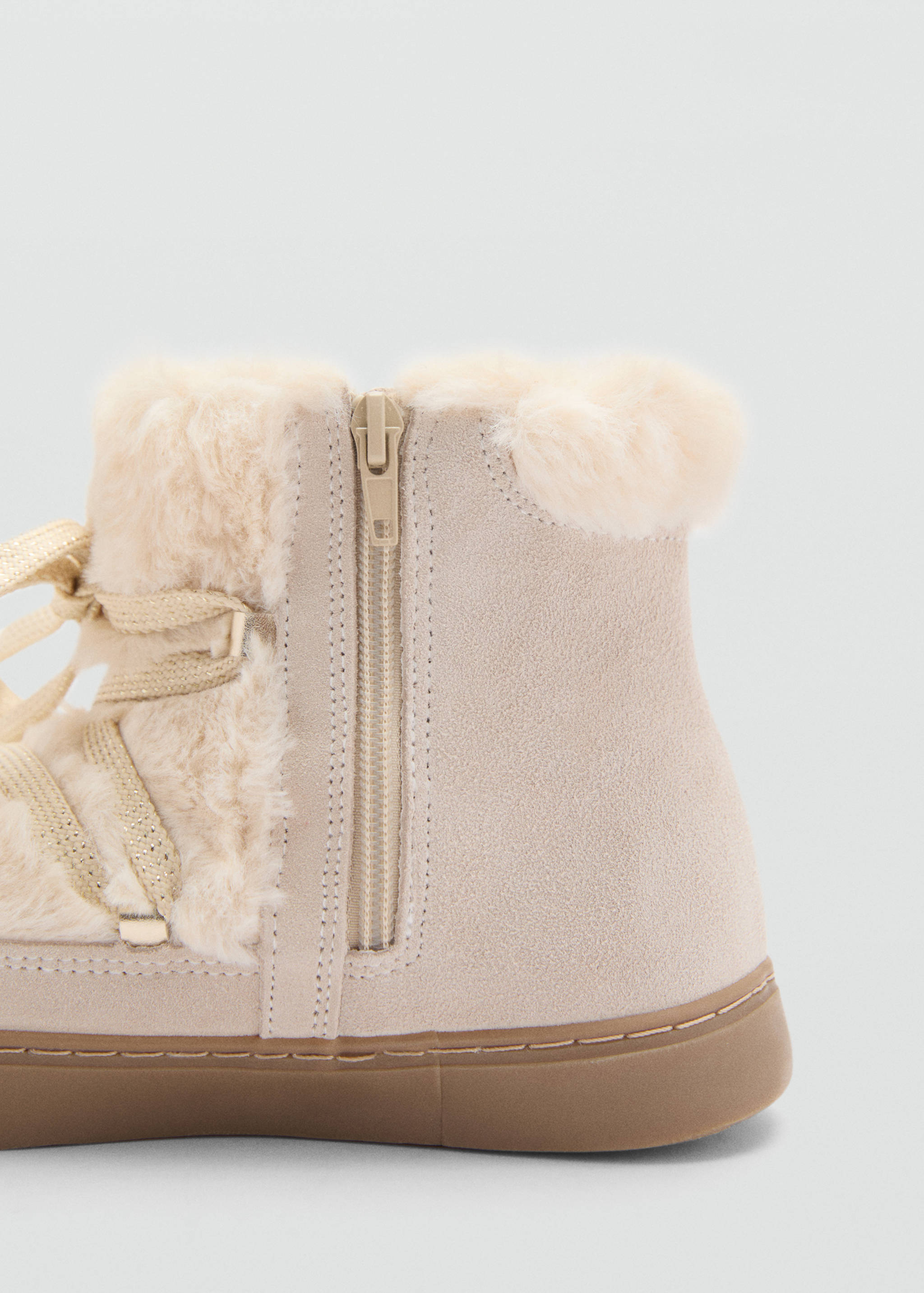 Bottines en cuir et imitation fourrure - Détail de l'article 1