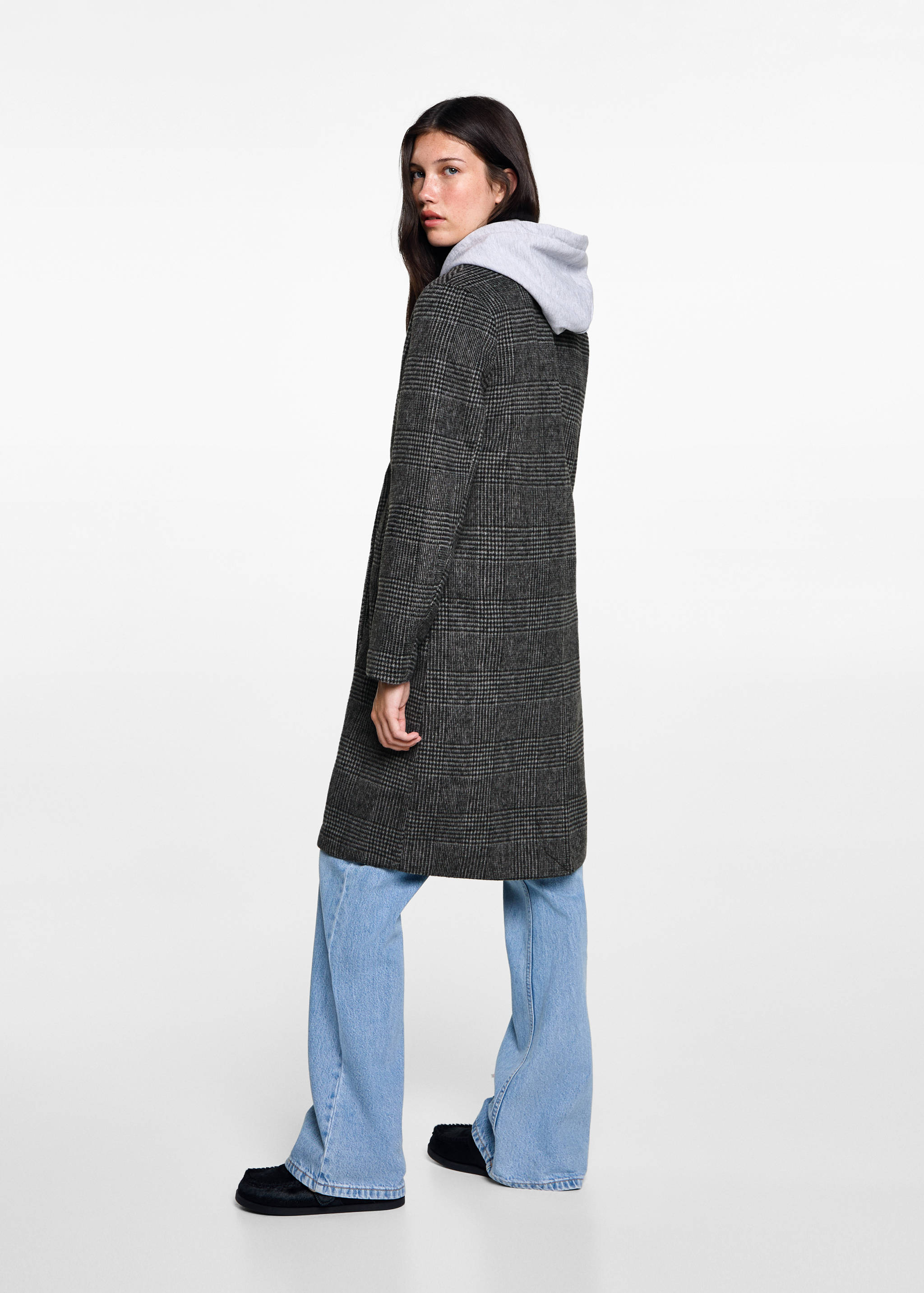 Checked wool-blend overcoat - Reverse of the article