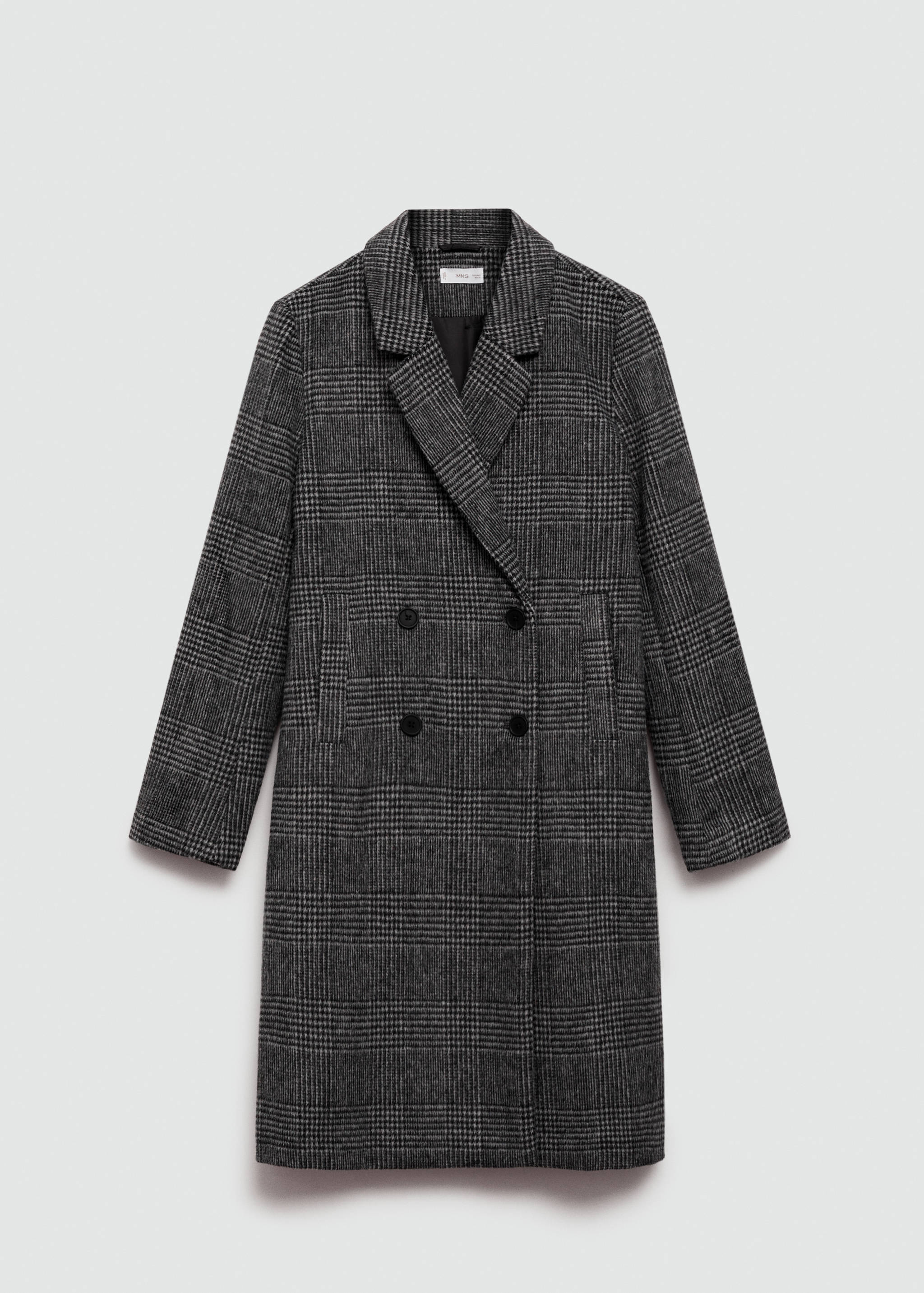Checked wool-blend overcoat - Article without model