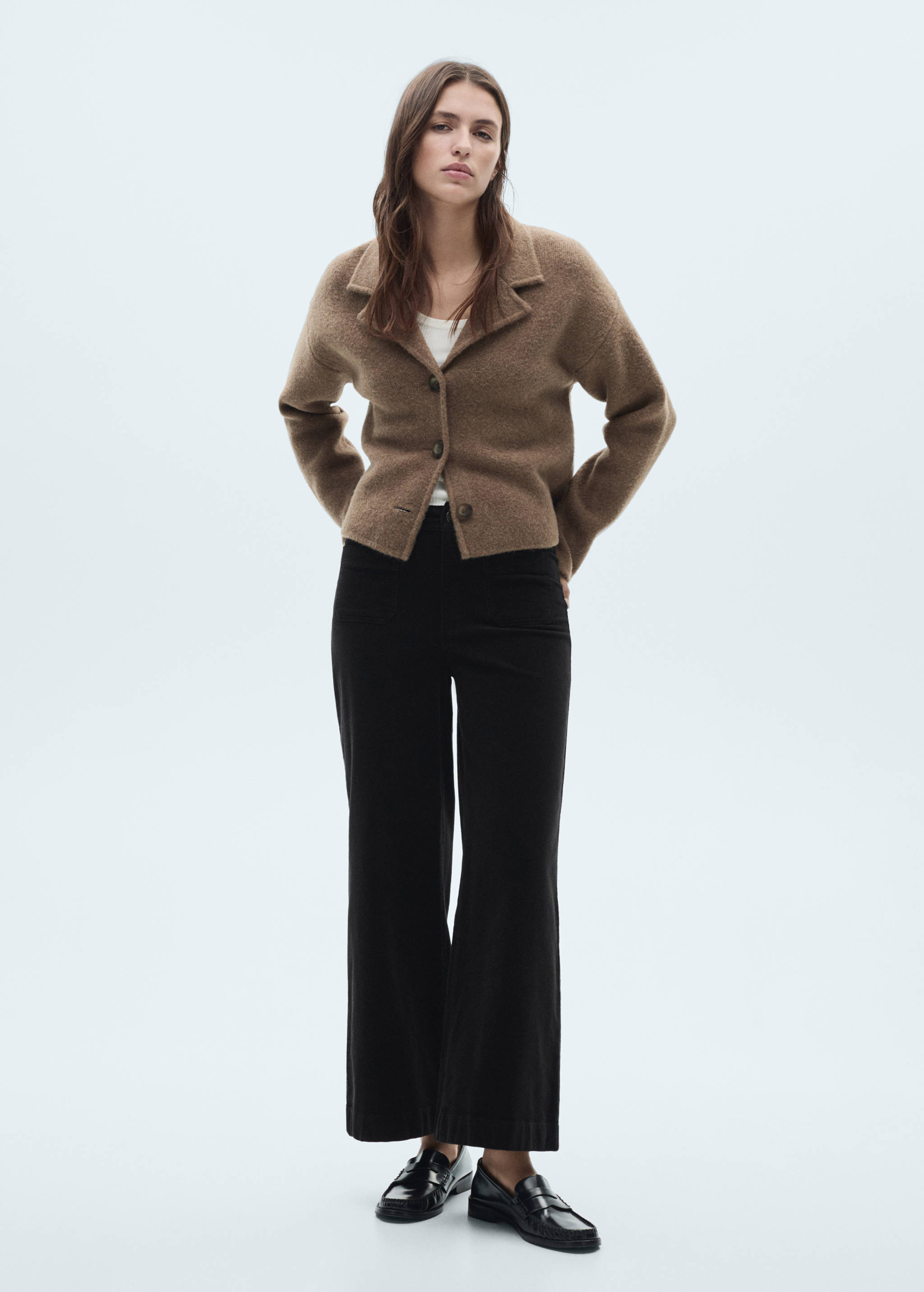 Pantalon Catherin style jupe-culotte velours côtelé - Plan général