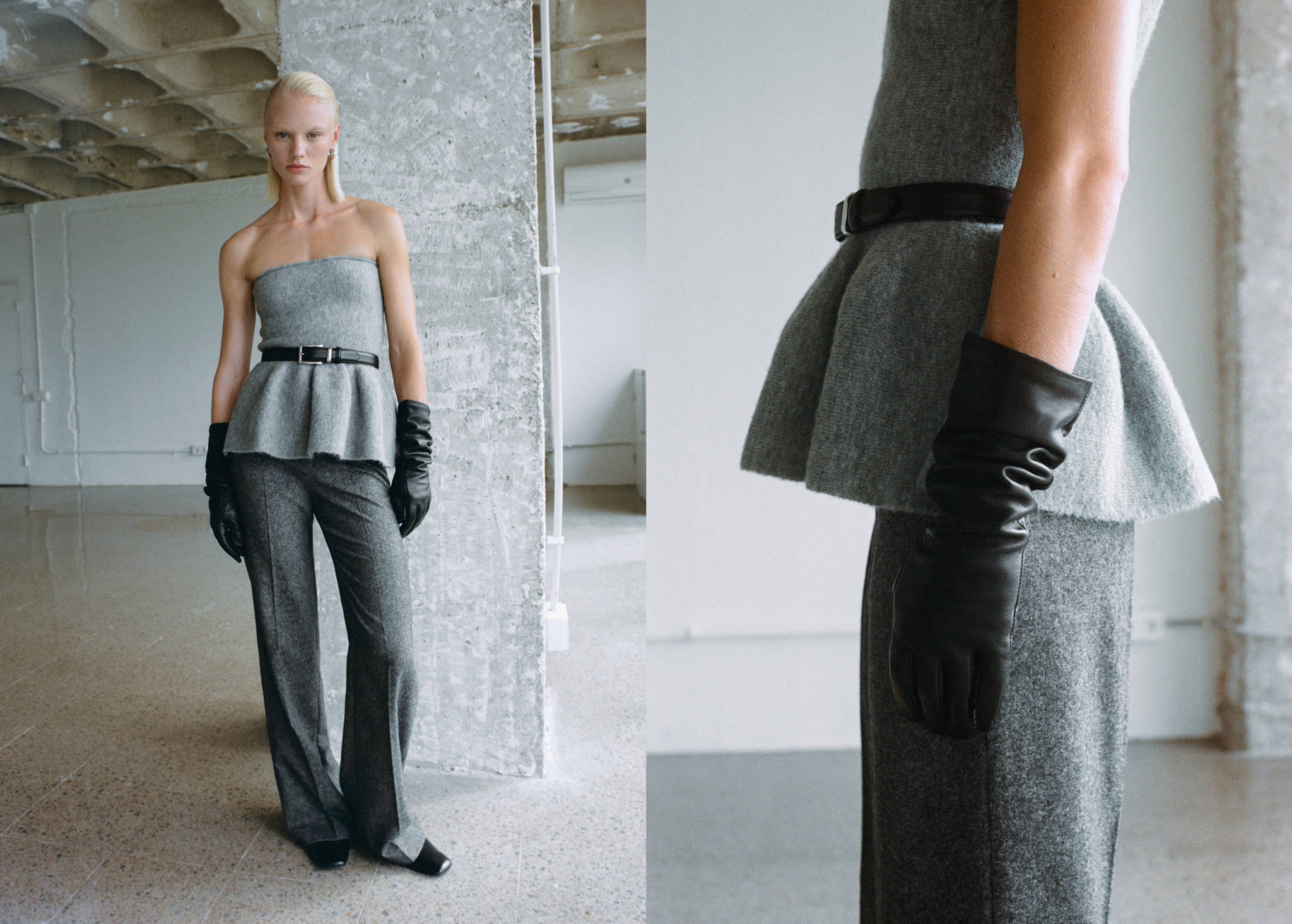 Long leather gloves - Panoramic plane
