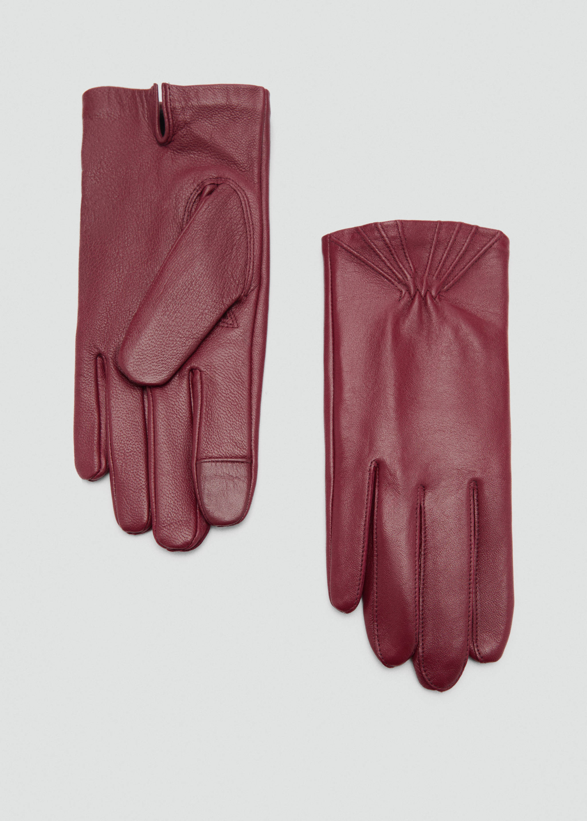 Leather gloves with ruched detail - Article without model
