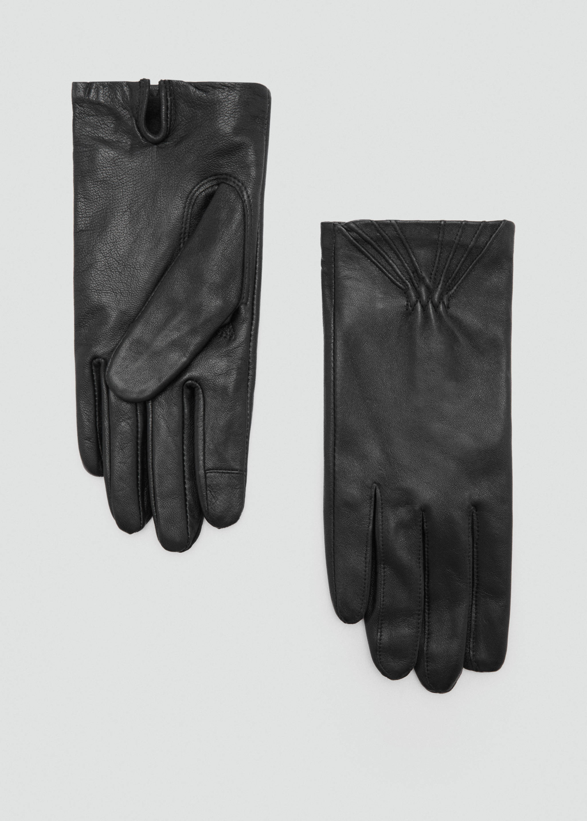 Leather gloves with ruched detail - Article without model