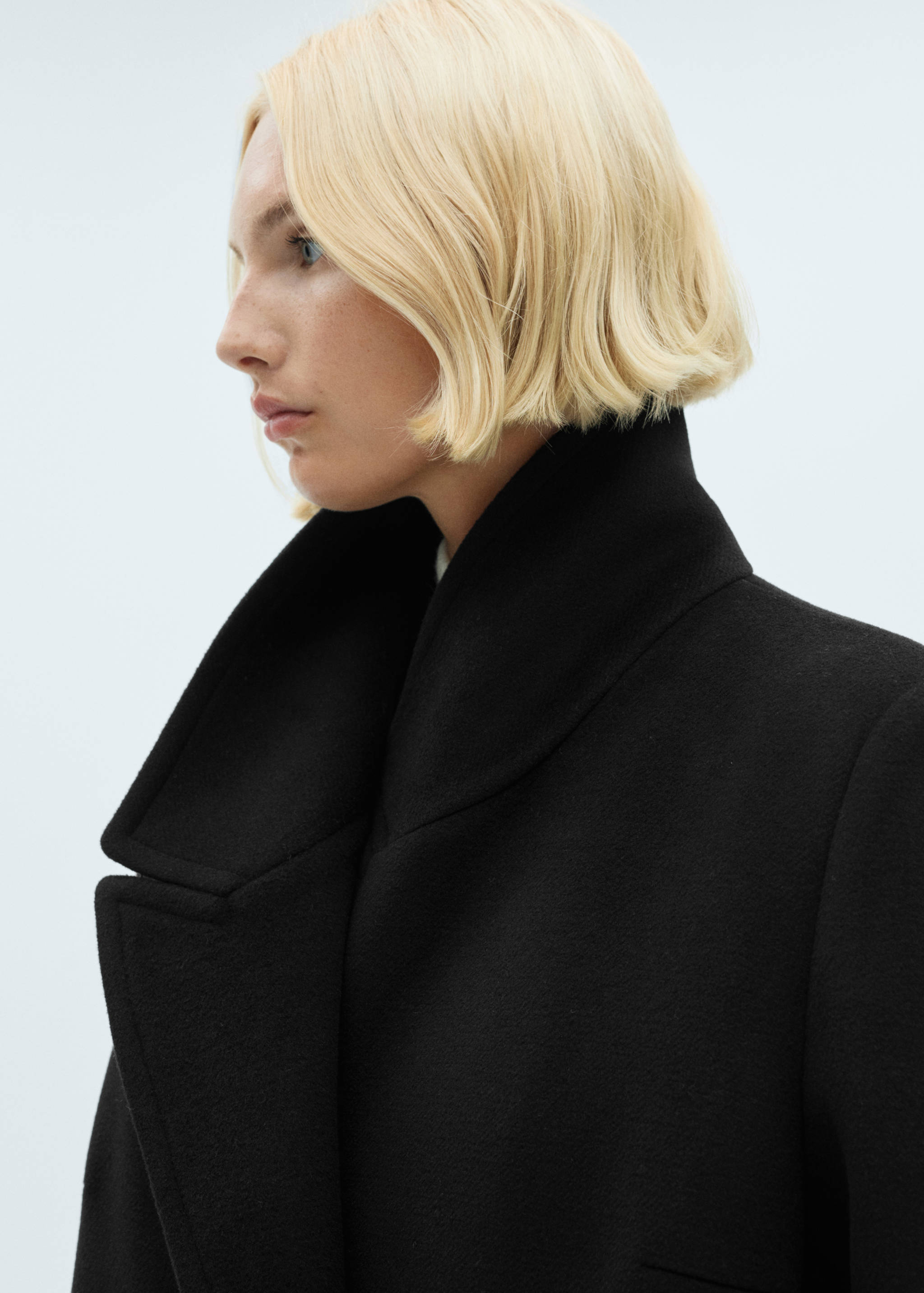 Παλτό μάλλινο με πέτο - Λεπτομέρεια του προϊόντος 1