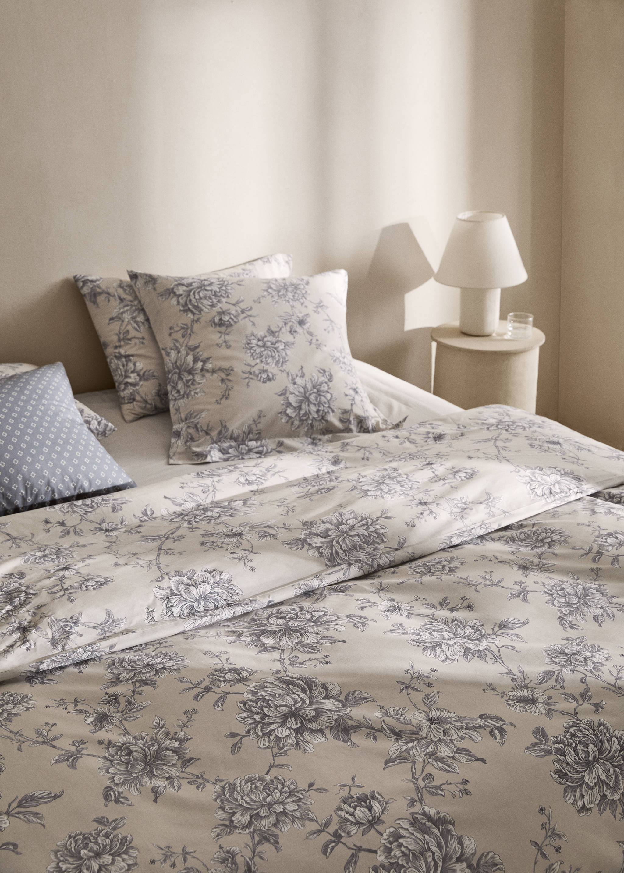 Percale cotton floral-print duvet cover for 150cm bed - Details of the article 7