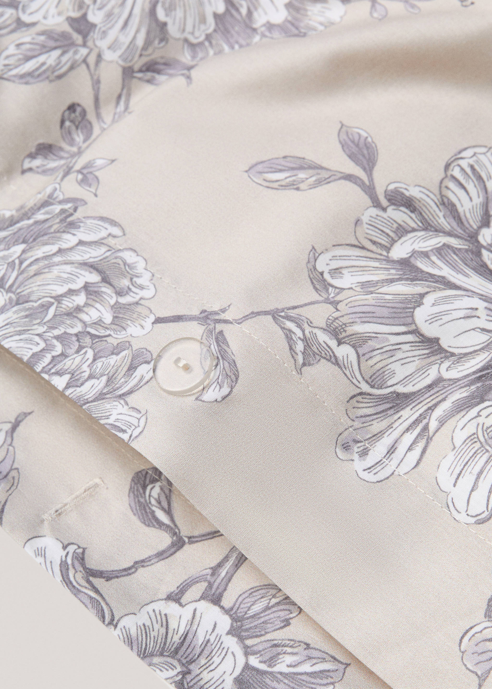 Percale cotton floral-print duvet cover for 150cm bed - Details of the article 1