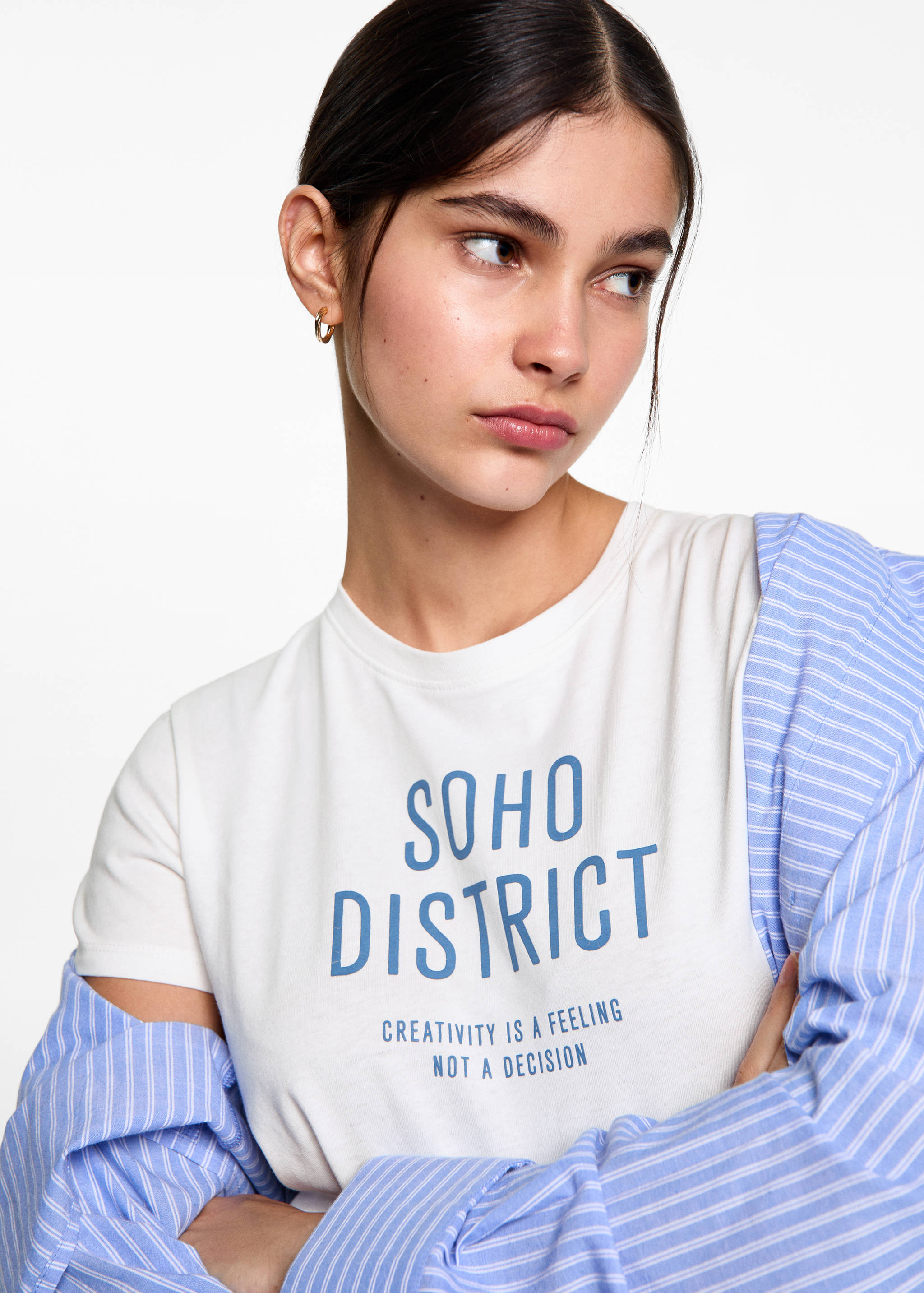 Printed cotton-blend T-shirt - Details of the article 1