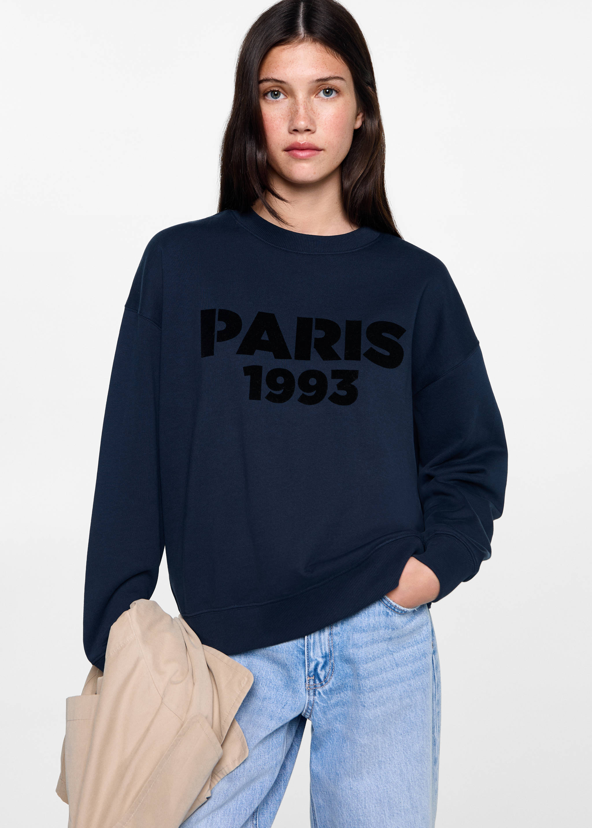 Sweat-shirt coton imprimé - Plan moyen
