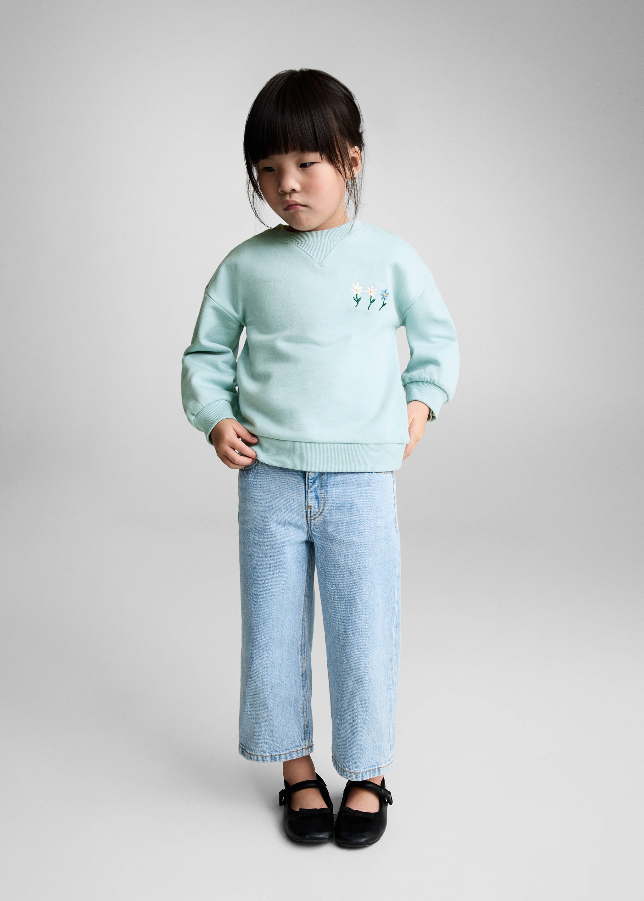 Floral embroidered sweatshirt - General plane