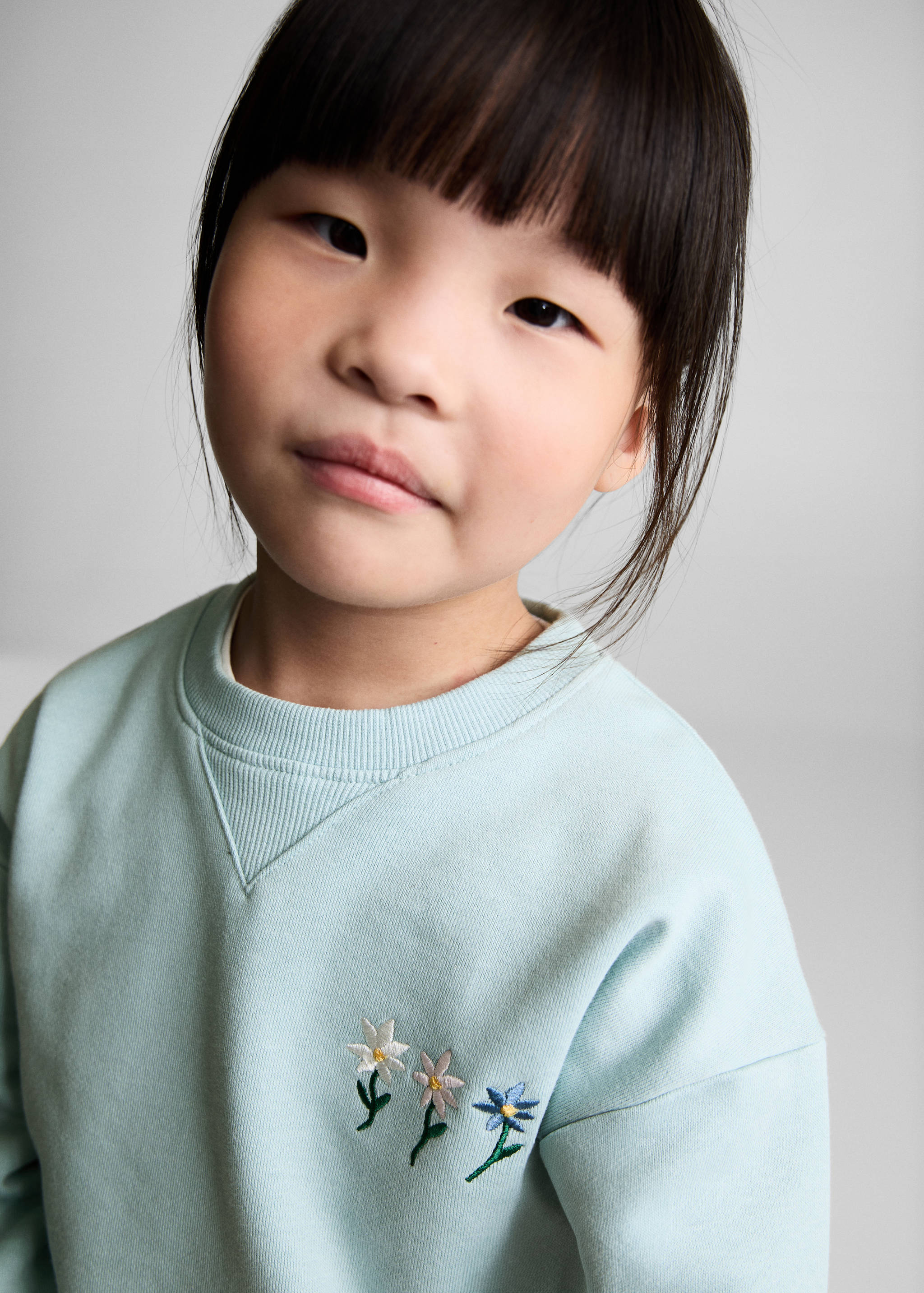 Floral embroidered sweatshirt - Details of the article 1