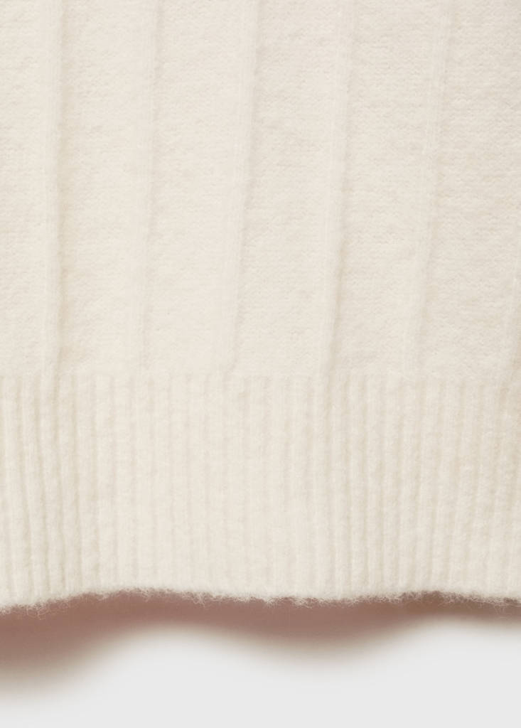Knitted sweater with perkins neck — Ecru
