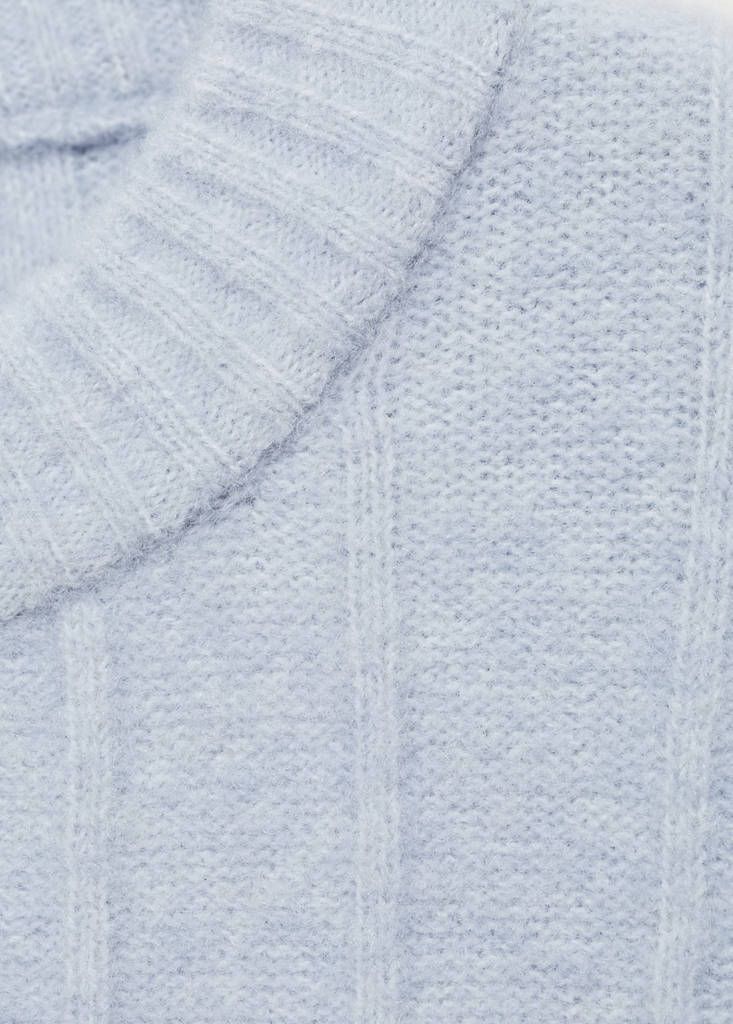 Knitted sweater with perkins neck — Sky Blue