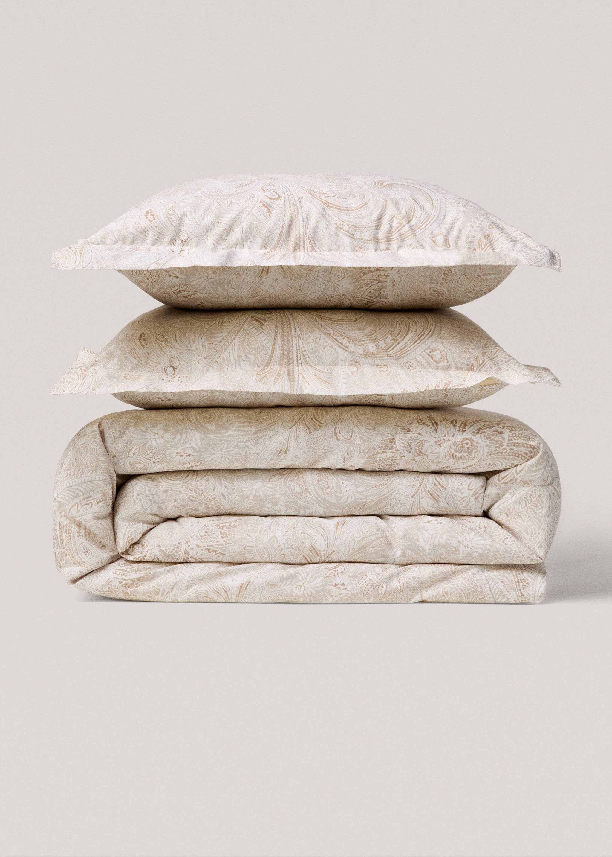 Percale cotton Paisley-print duvet cover for 150cm bed - Article without model