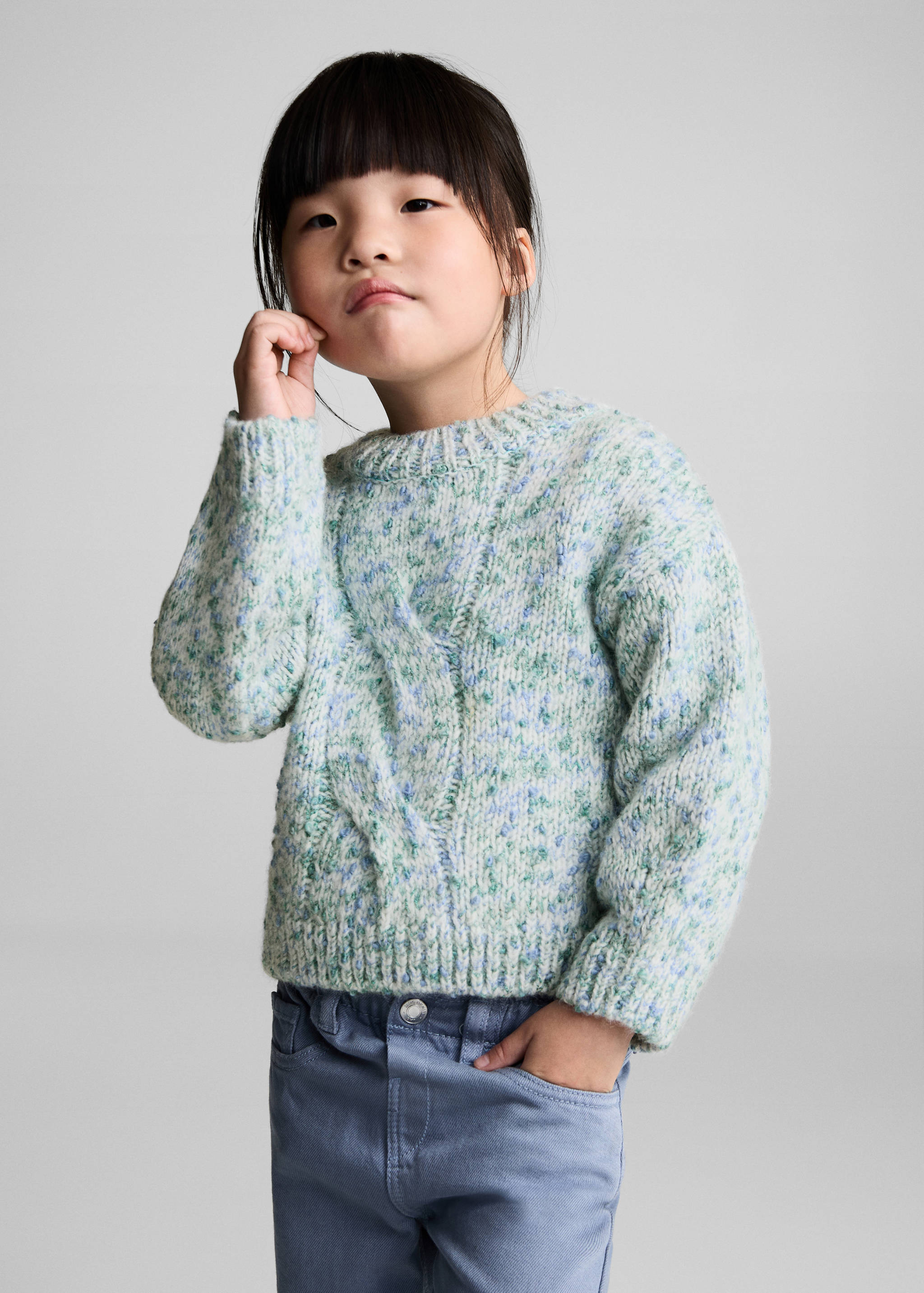 Bicolour knit sweater - Medium plane