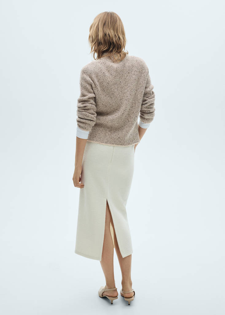 Rib-knit sweater with perkins neck — Light/Pastel Grey