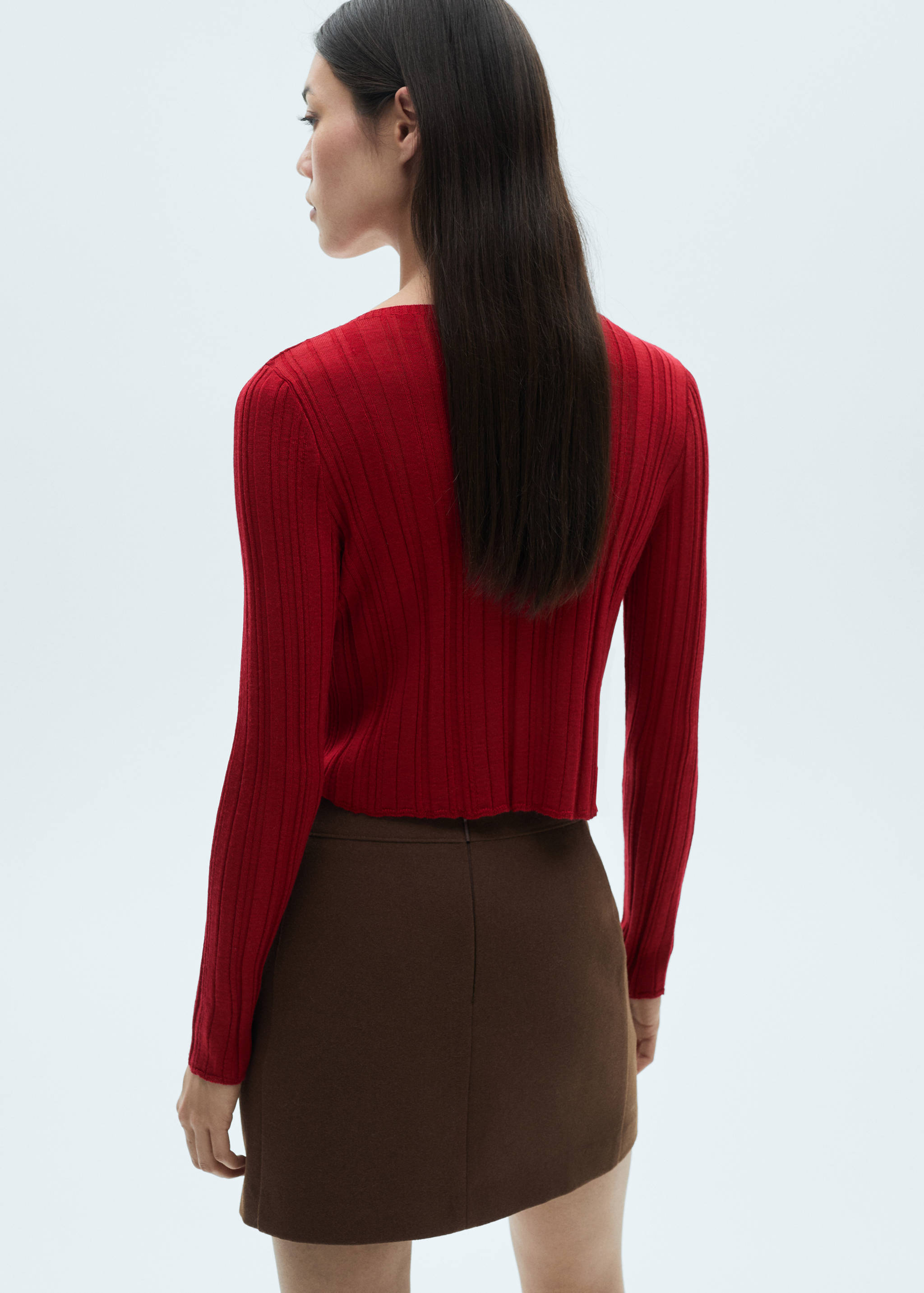 Knitted cardigan with ties - Reverse of the article