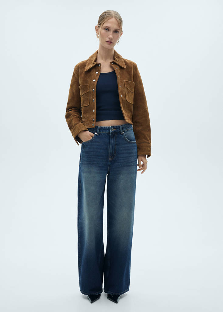 Low-rise loose-fit wide leg jeans — Dark Blue