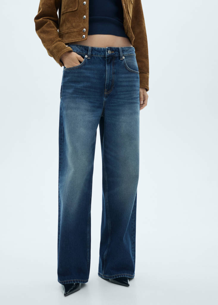 Low-rise loose-fit wide leg jeans — Dark Blue