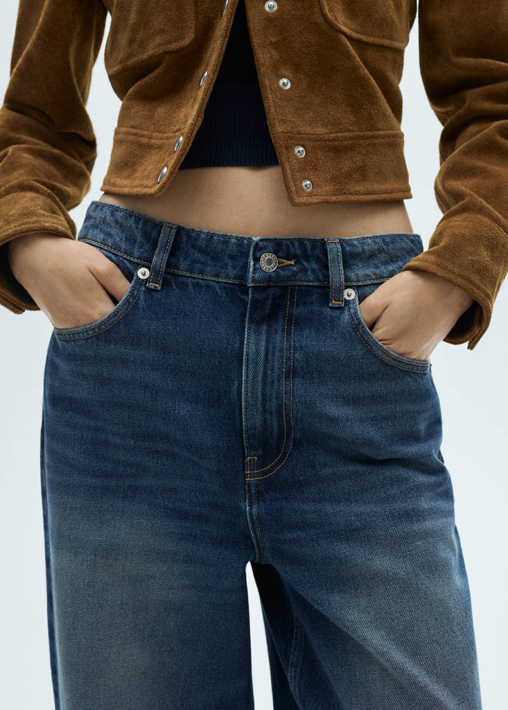 Low-rise loose-fit wide leg jeans — Dark Blue