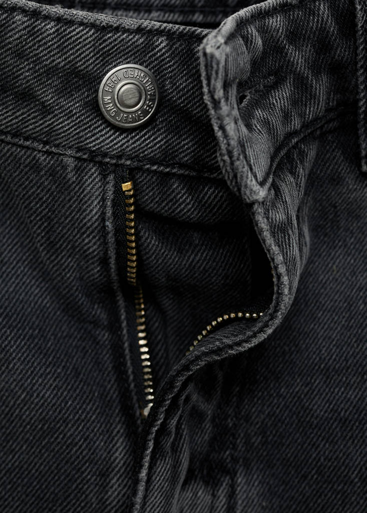 Low-rise loose-fit wide leg jeans — Black denim