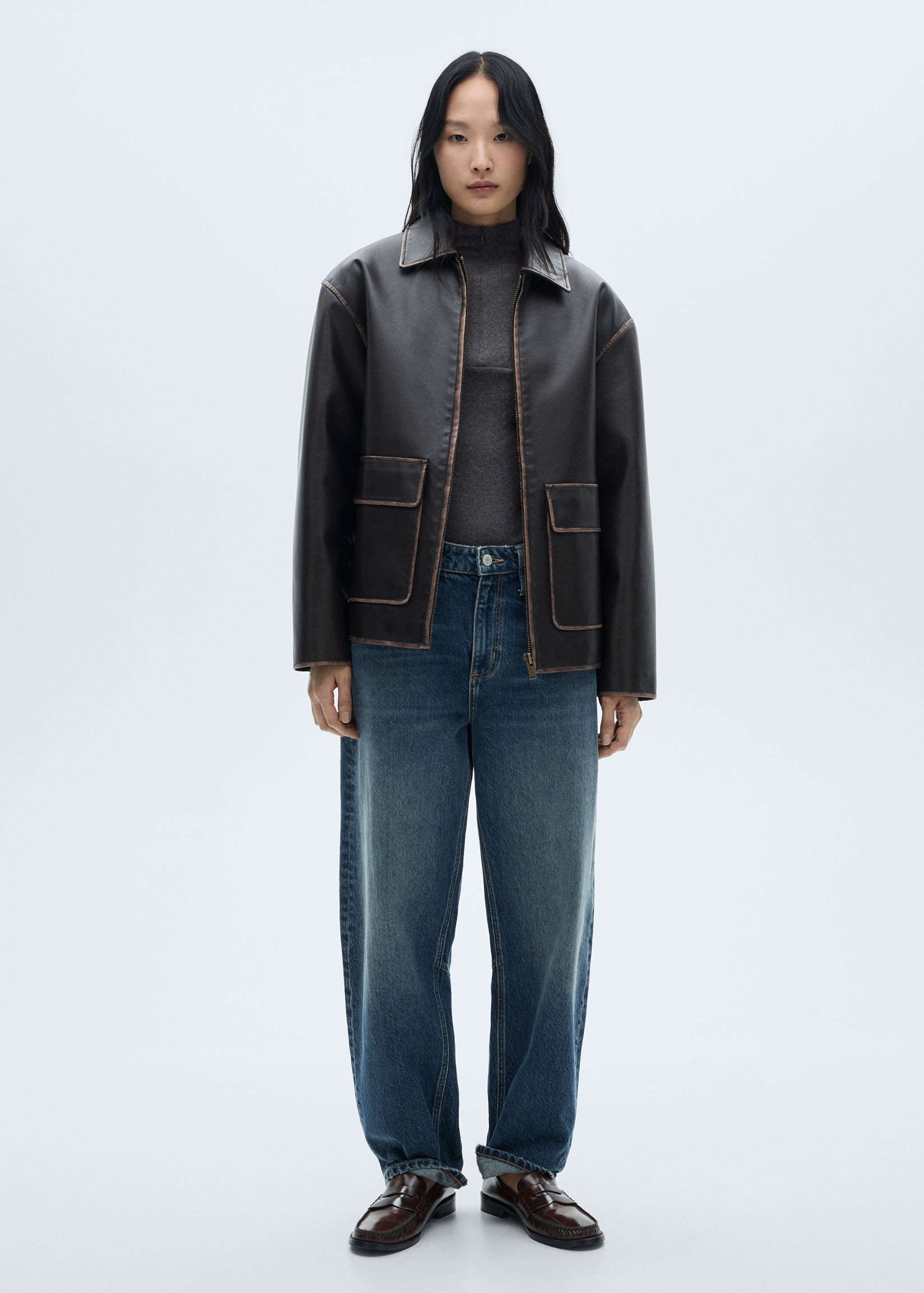 T-shirt col montant fermeture Éclair - Plan général