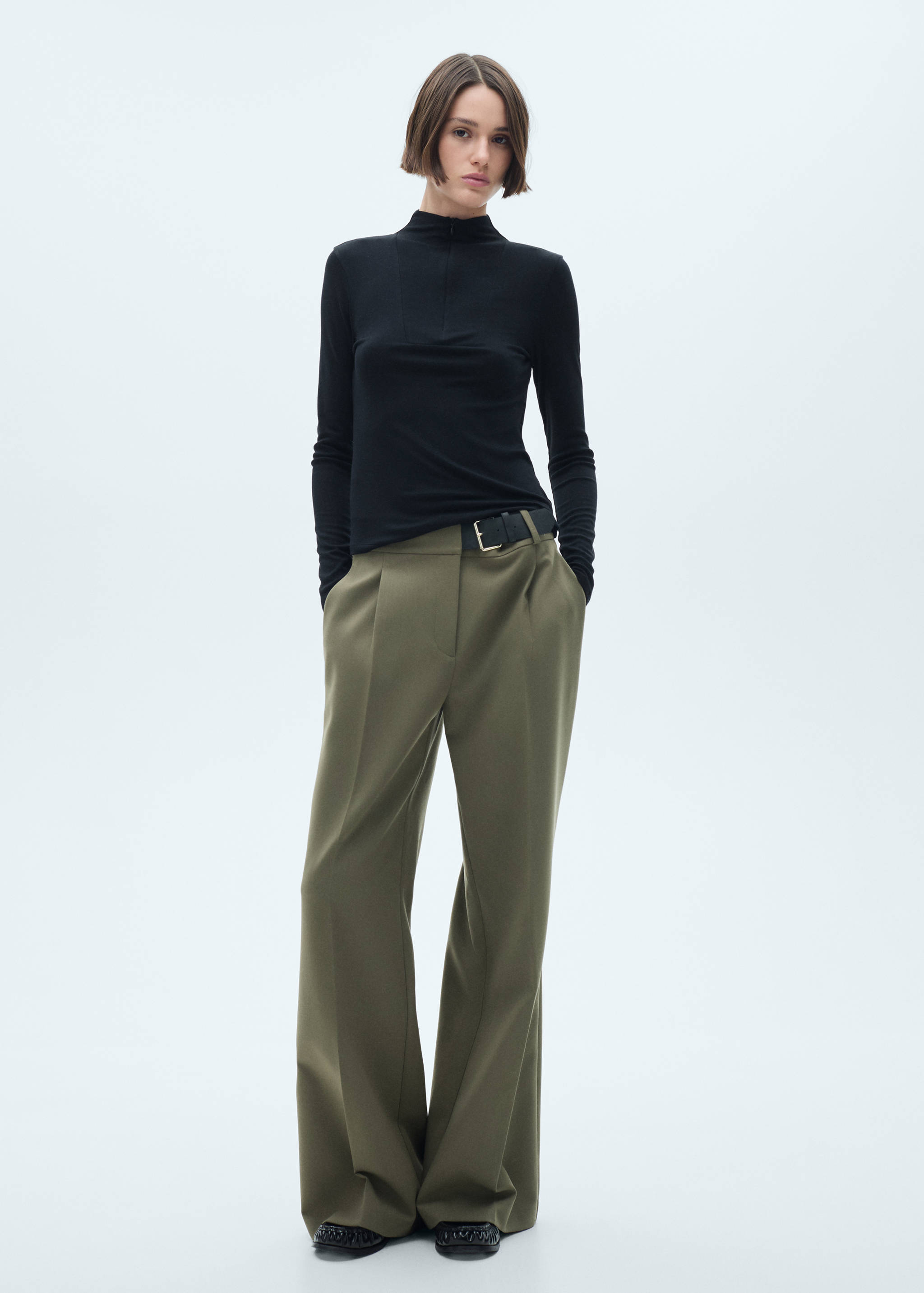 T-shirt col montant fermeture Éclair - Plan général