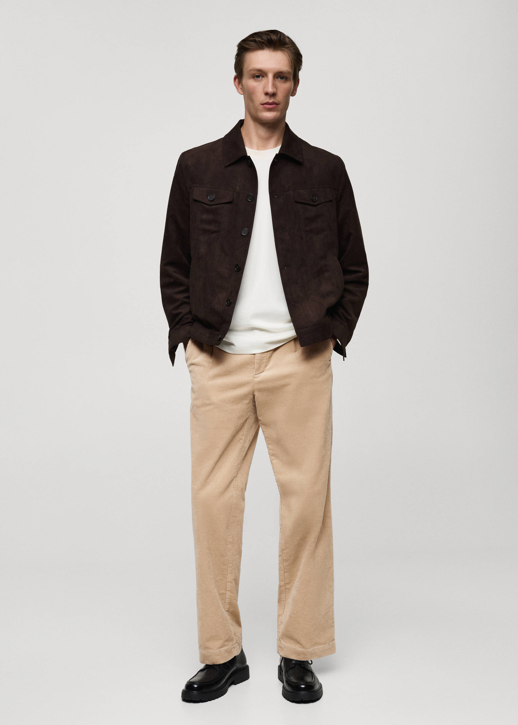 Corduroy straight-fit trousers - General plane