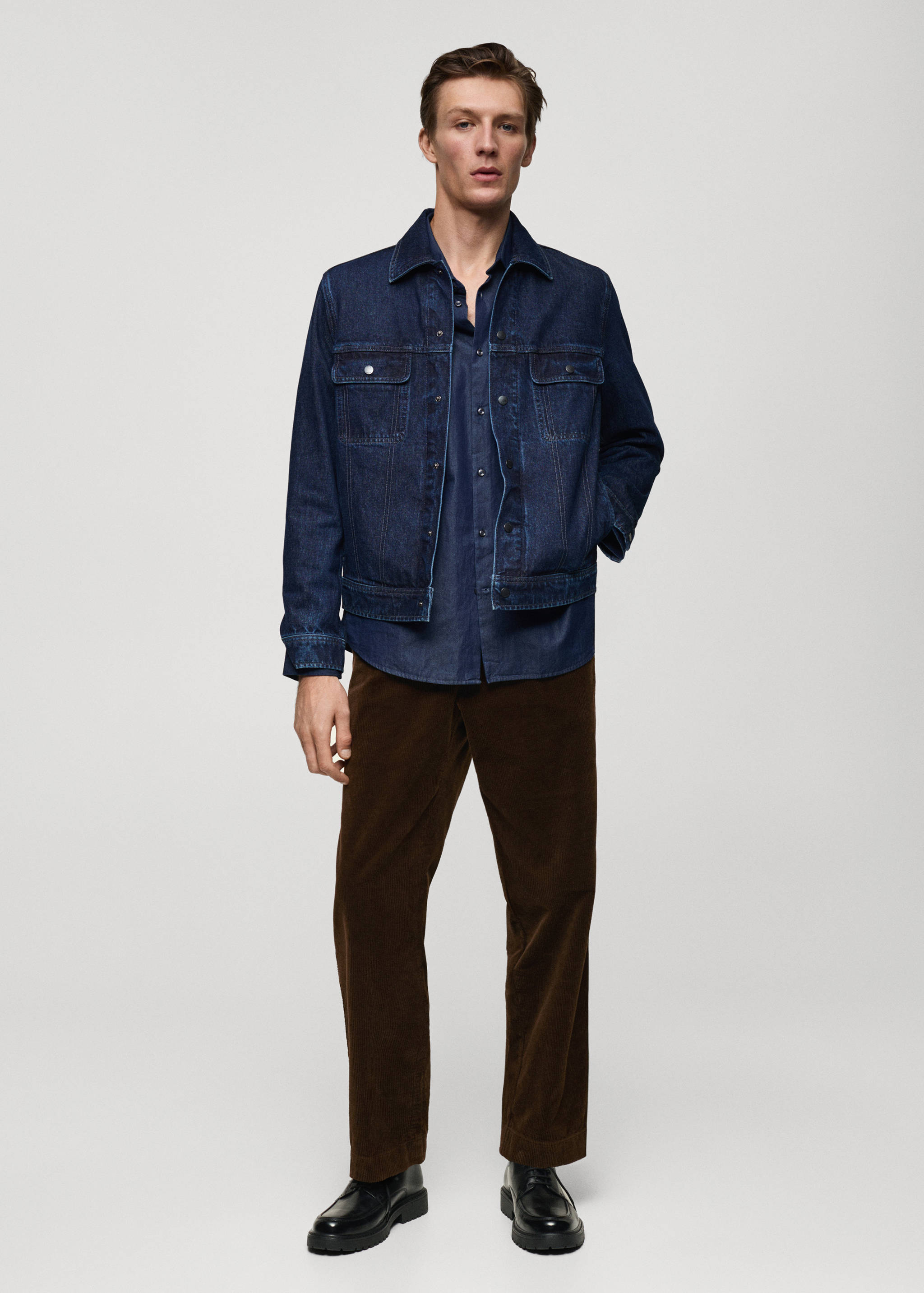 Corduroy straight-fit trousers - General plane