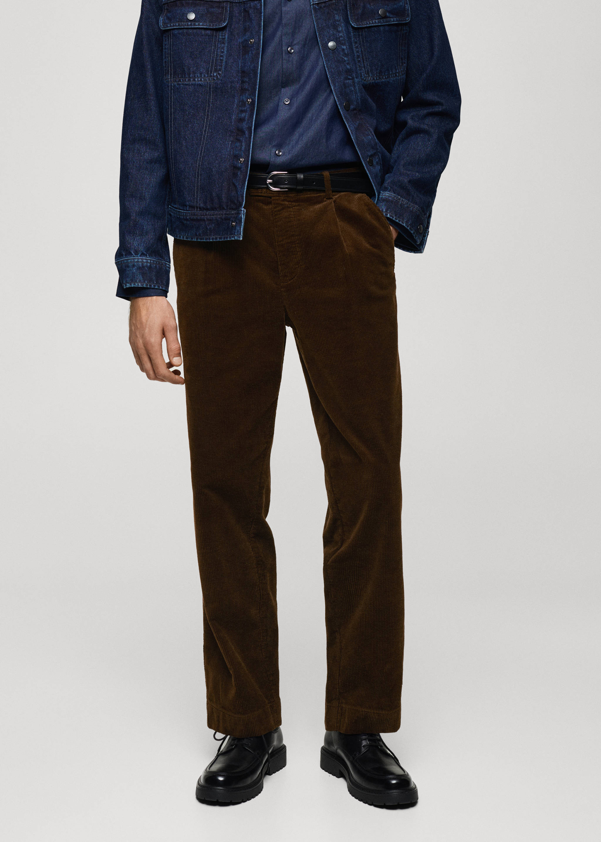 Corduroy straight-fit trousers - Medium plane