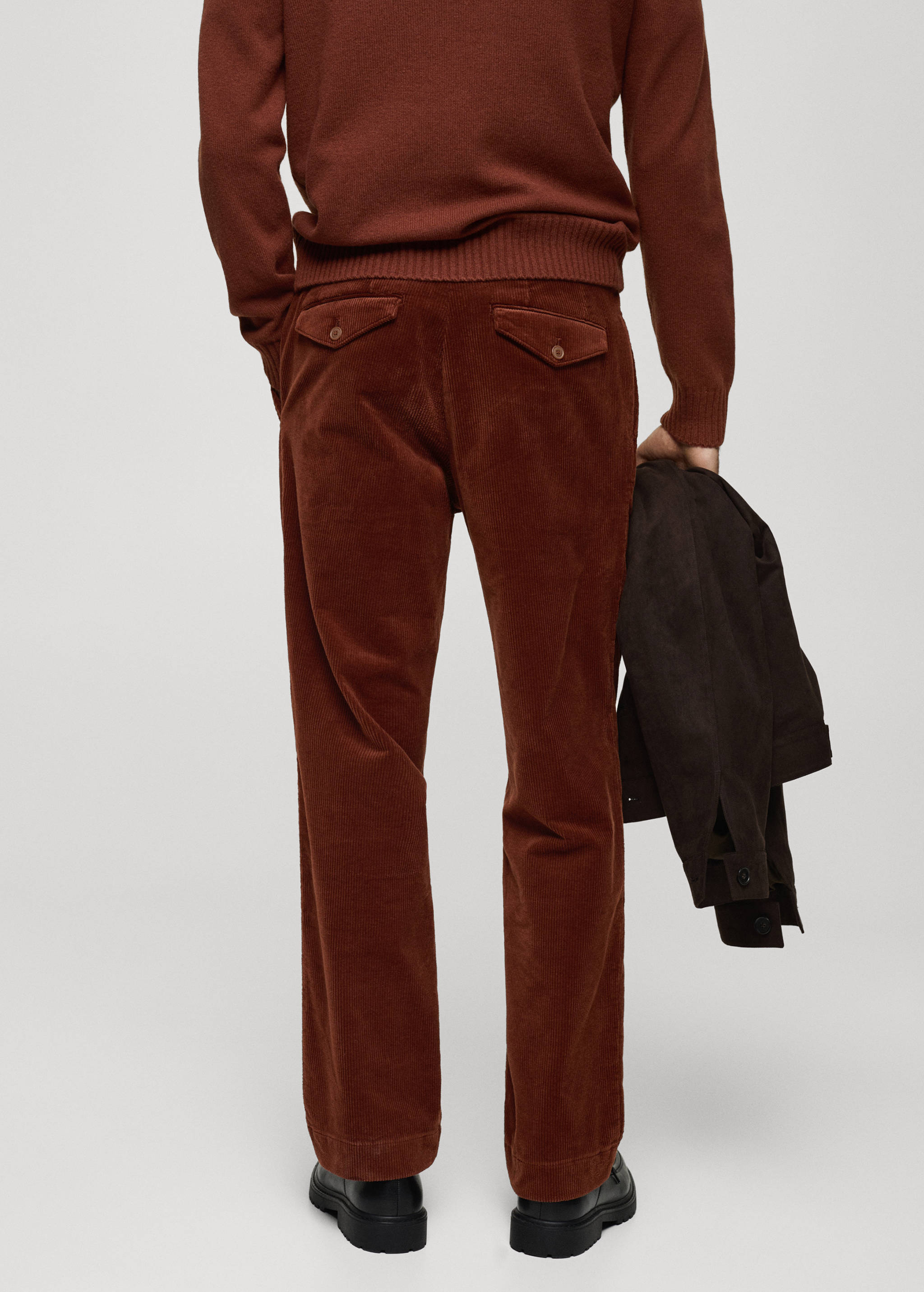 Corduroy straight-fit trousers - Reverse of the article