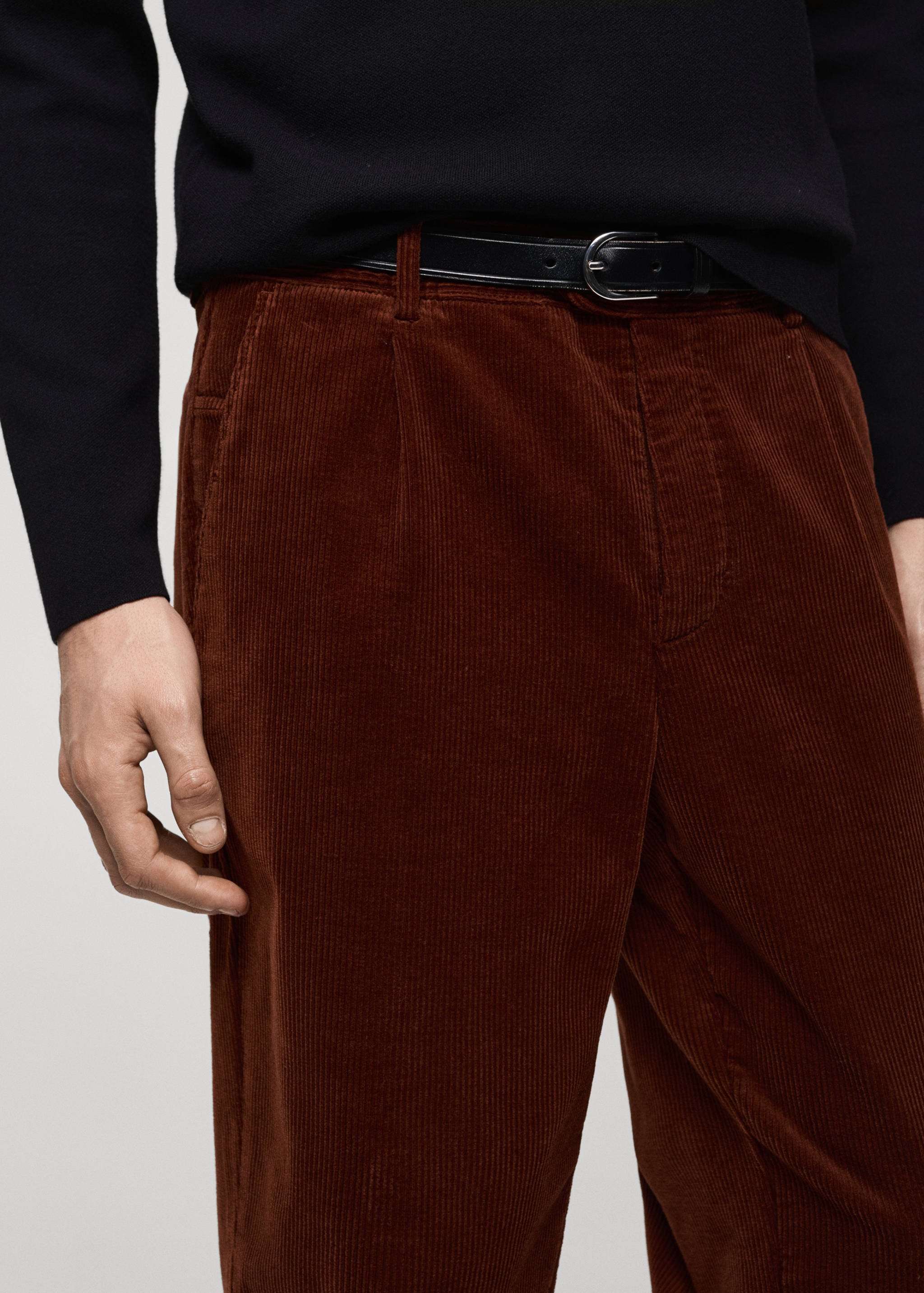 Corduroy straight-fit bandplooibroek - Detail van het artikel 1