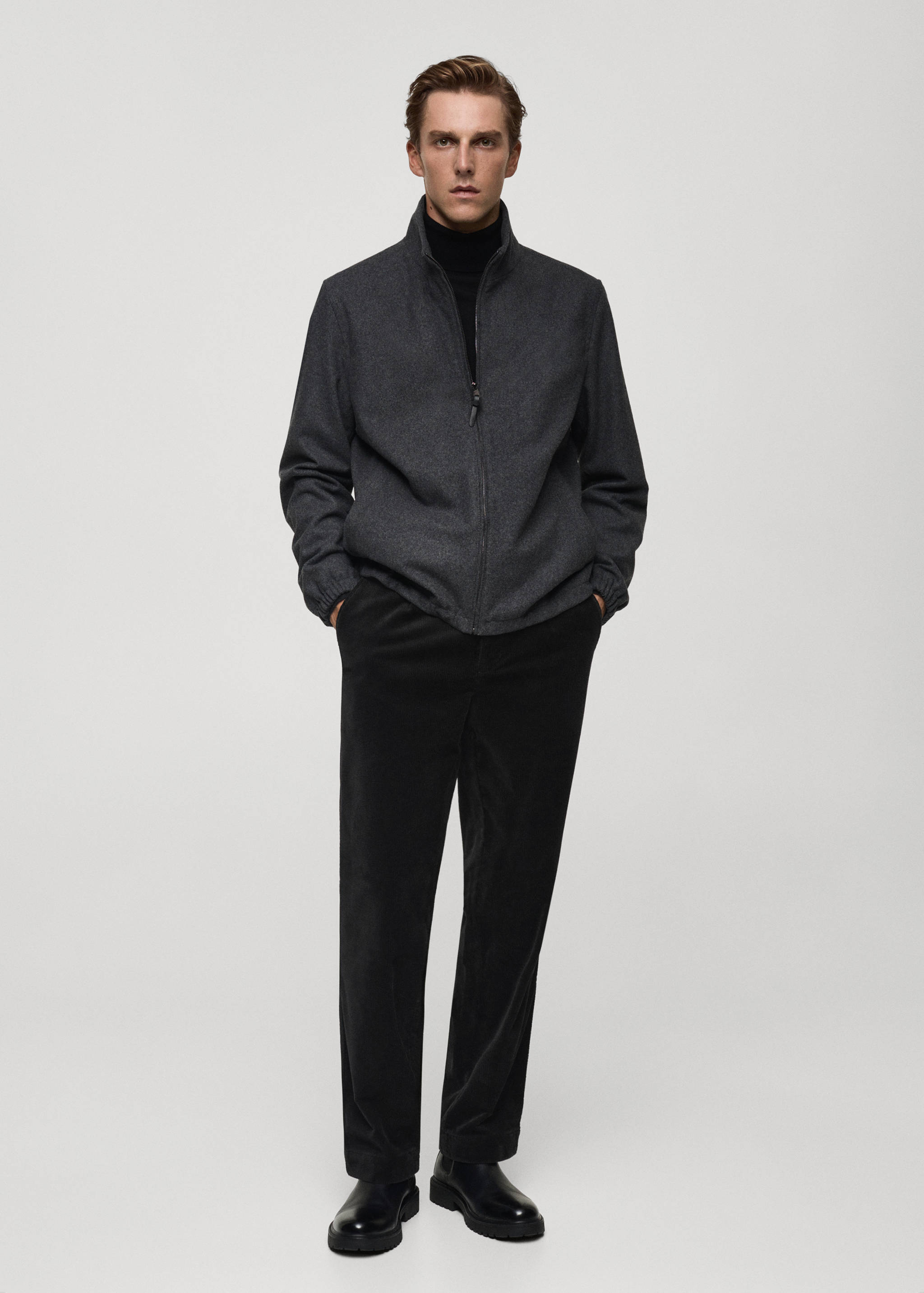 Corduroy straight-fit trousers - General plane