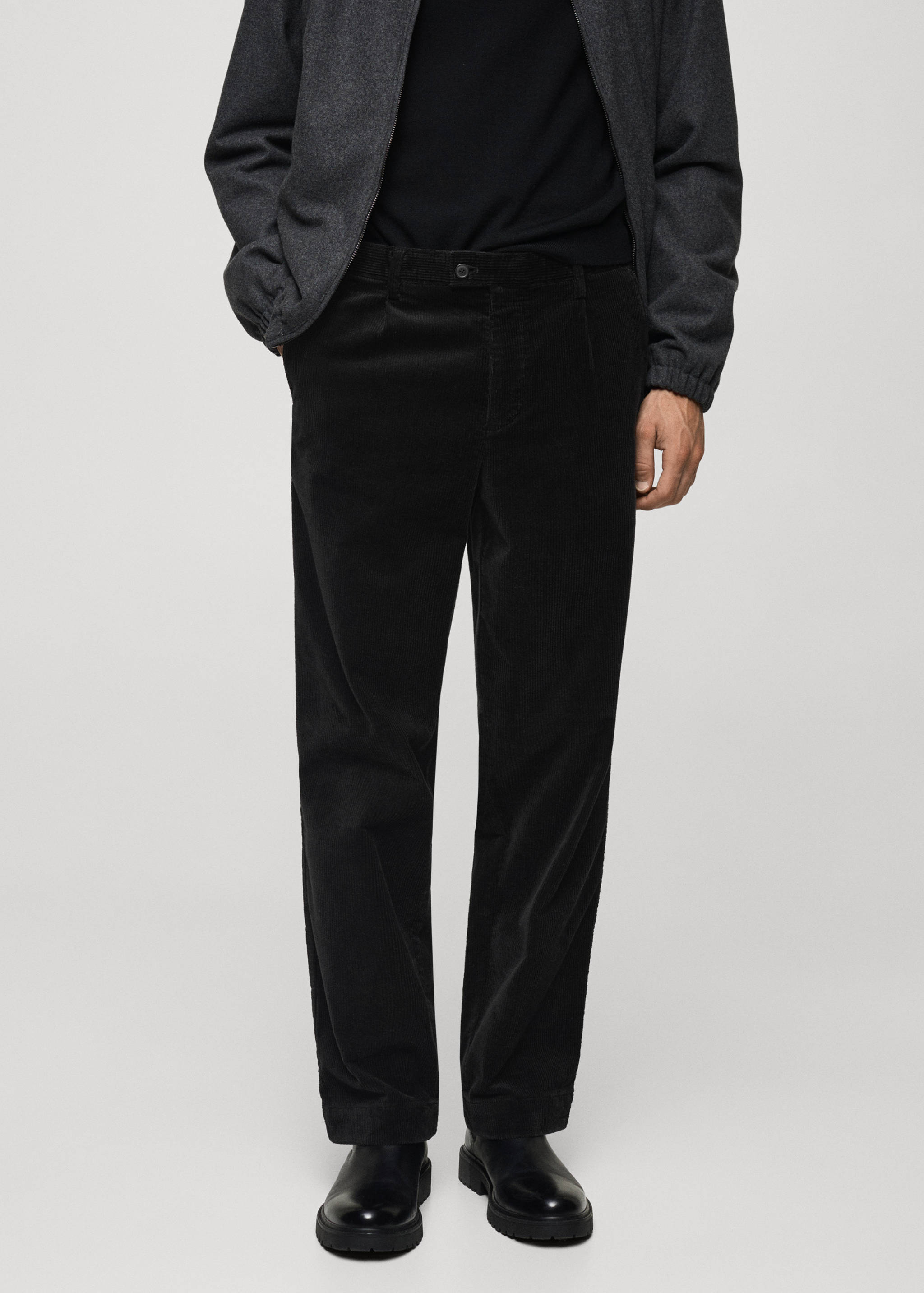 Corduroy straight-fit trousers - Medium plane