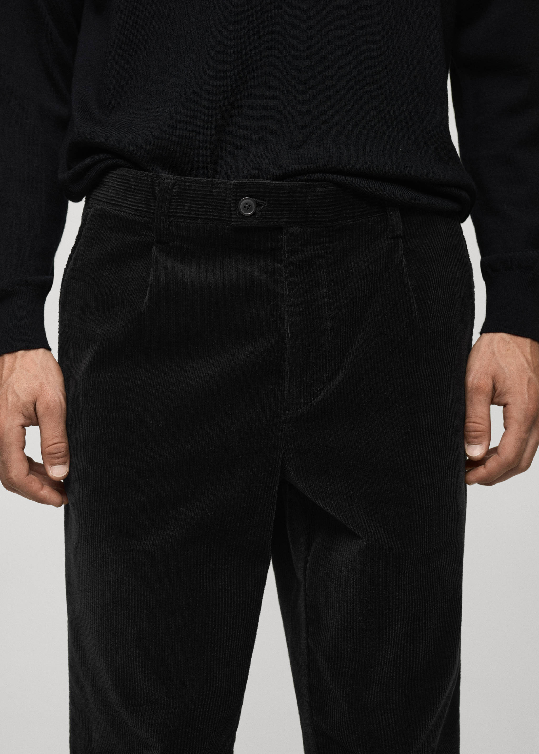 Corduroy straight-fit trousers - Details of the article 1