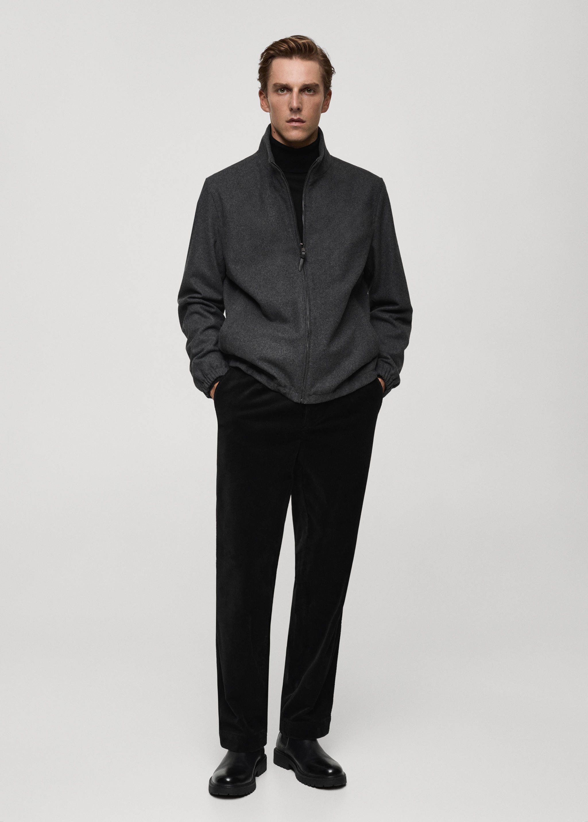 Corduroy straight-fit bandplooibroek - Overzichtstekening