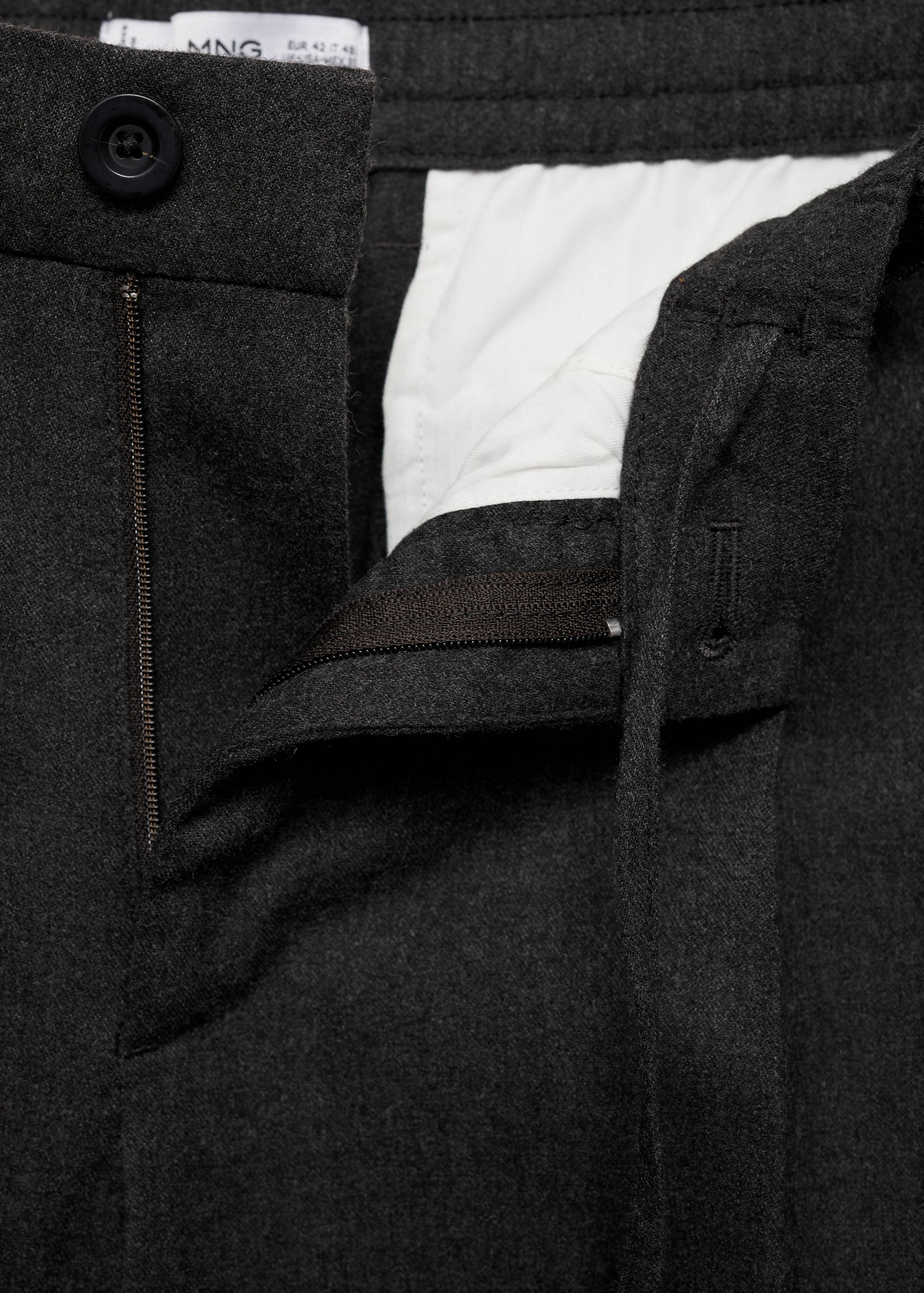 Regular fit cord pleated pants - Details of the article 8
