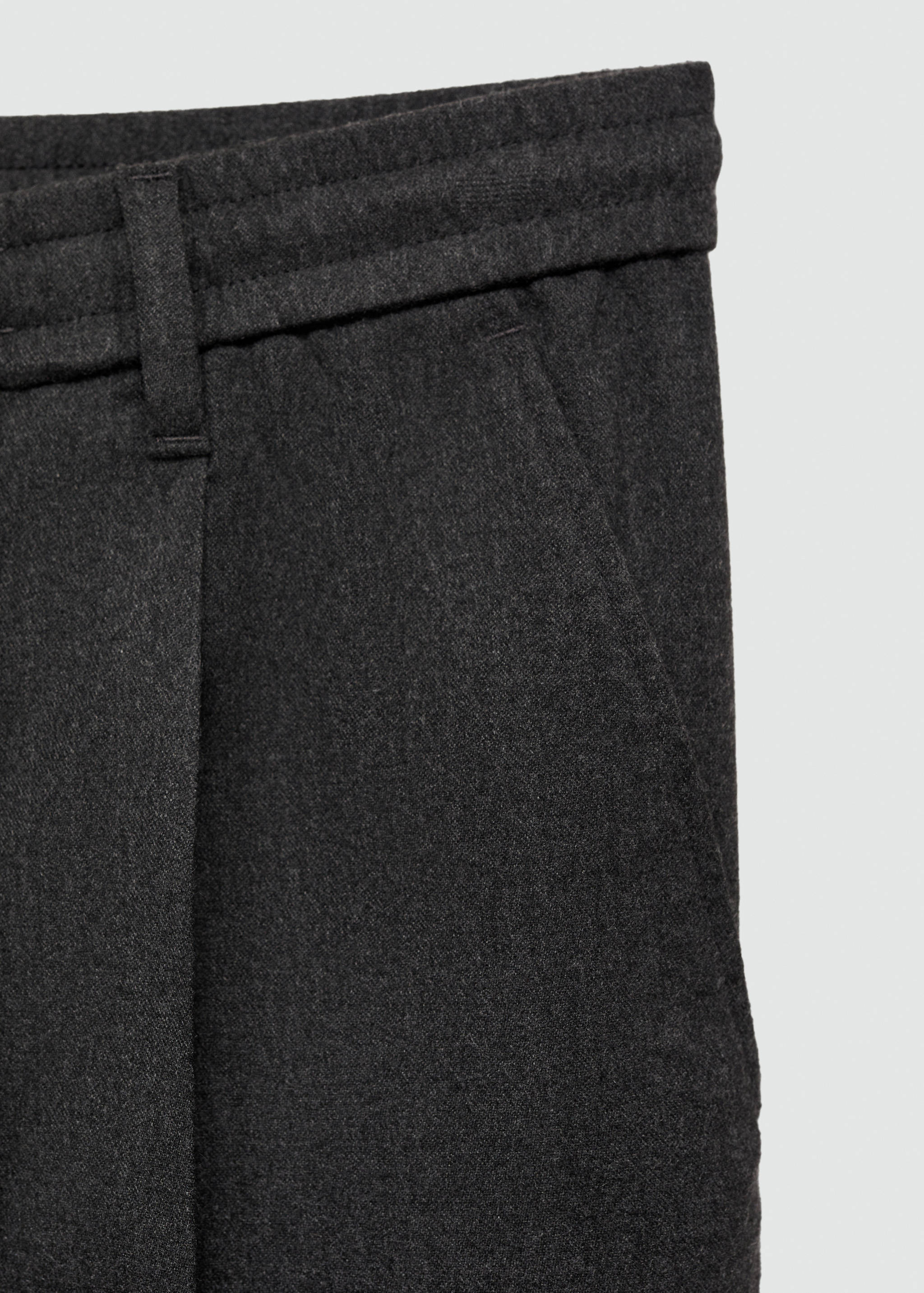 Regular fit cord pleated pants - Details of the article 0