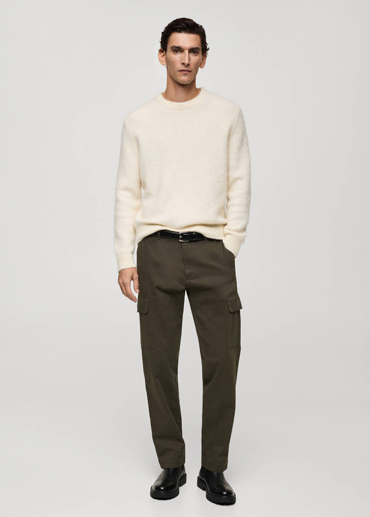 Straight-fit cargo trousers — Khaki