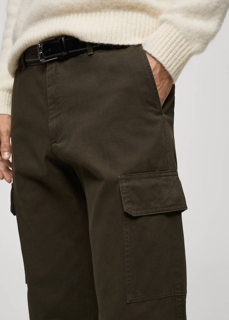 Straight-fit cargo trousers — Khaki
