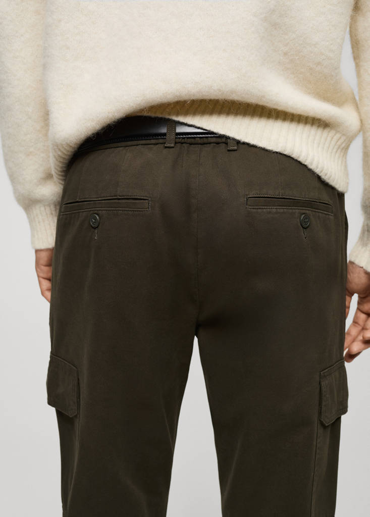 Straight-fit cargo trousers — Khaki