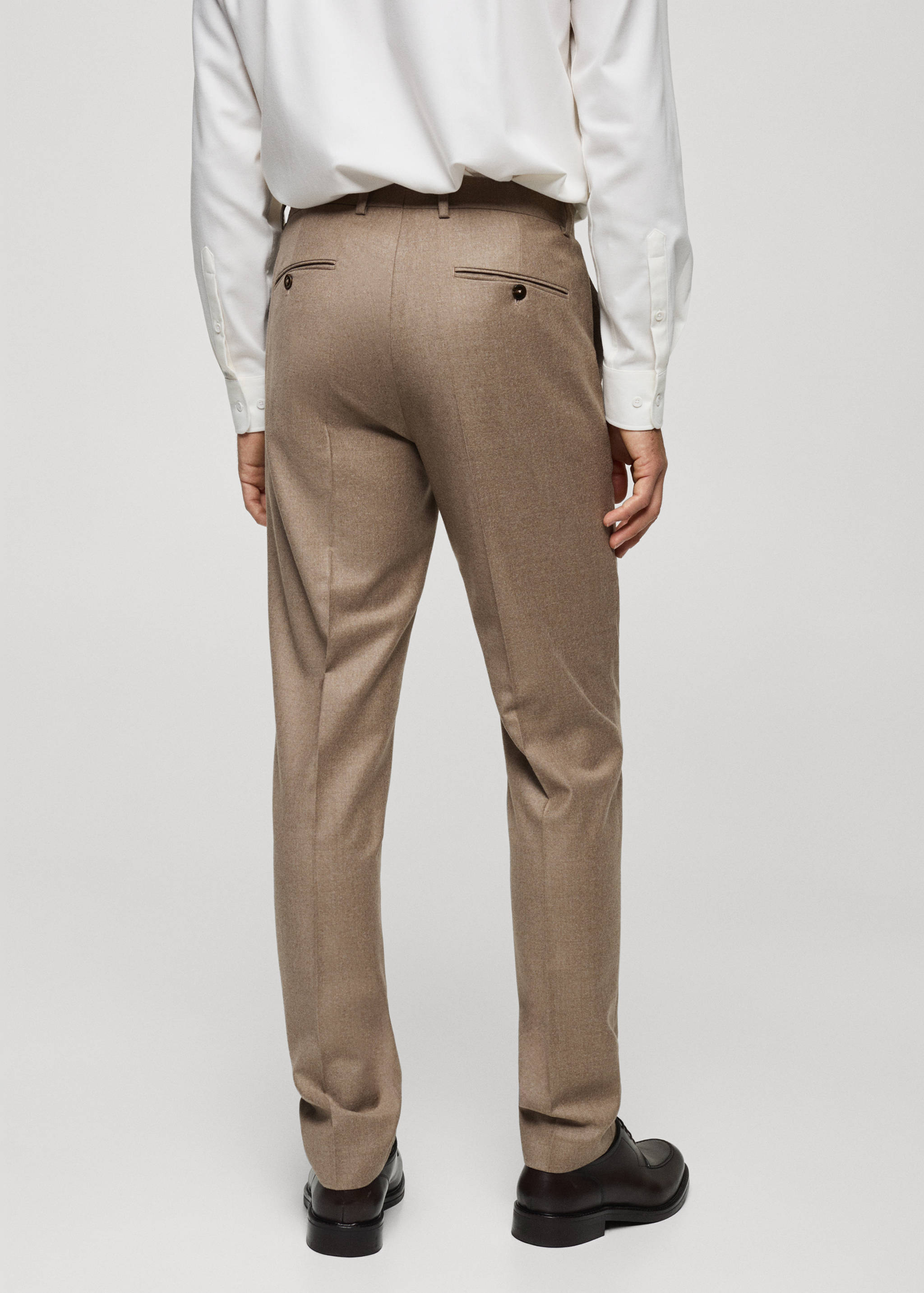 100% Italian virgin wool flannel suit trousers - Reverse of the article