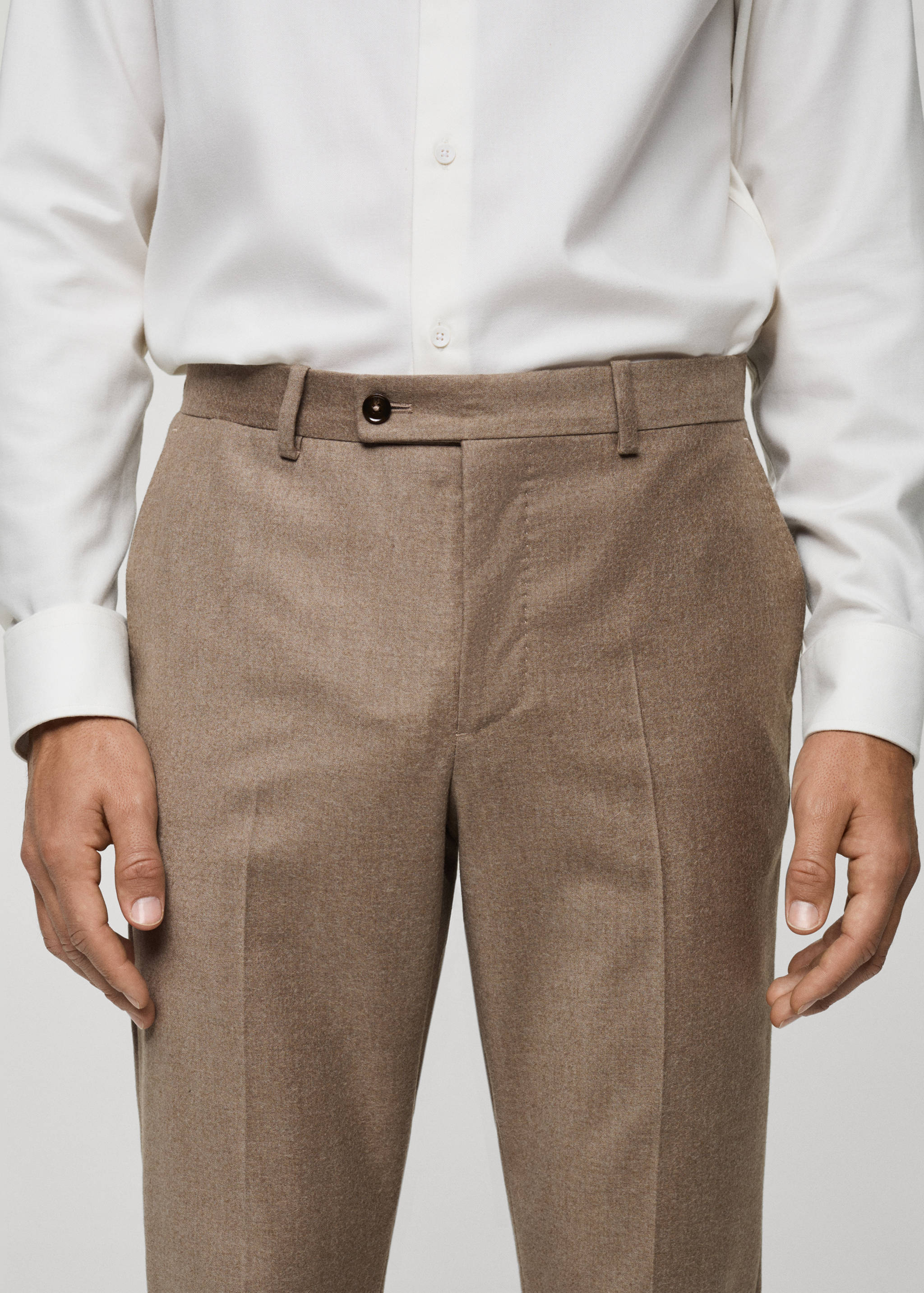 100% Italian virgin wool flannel suit trousers - Details of the article 1