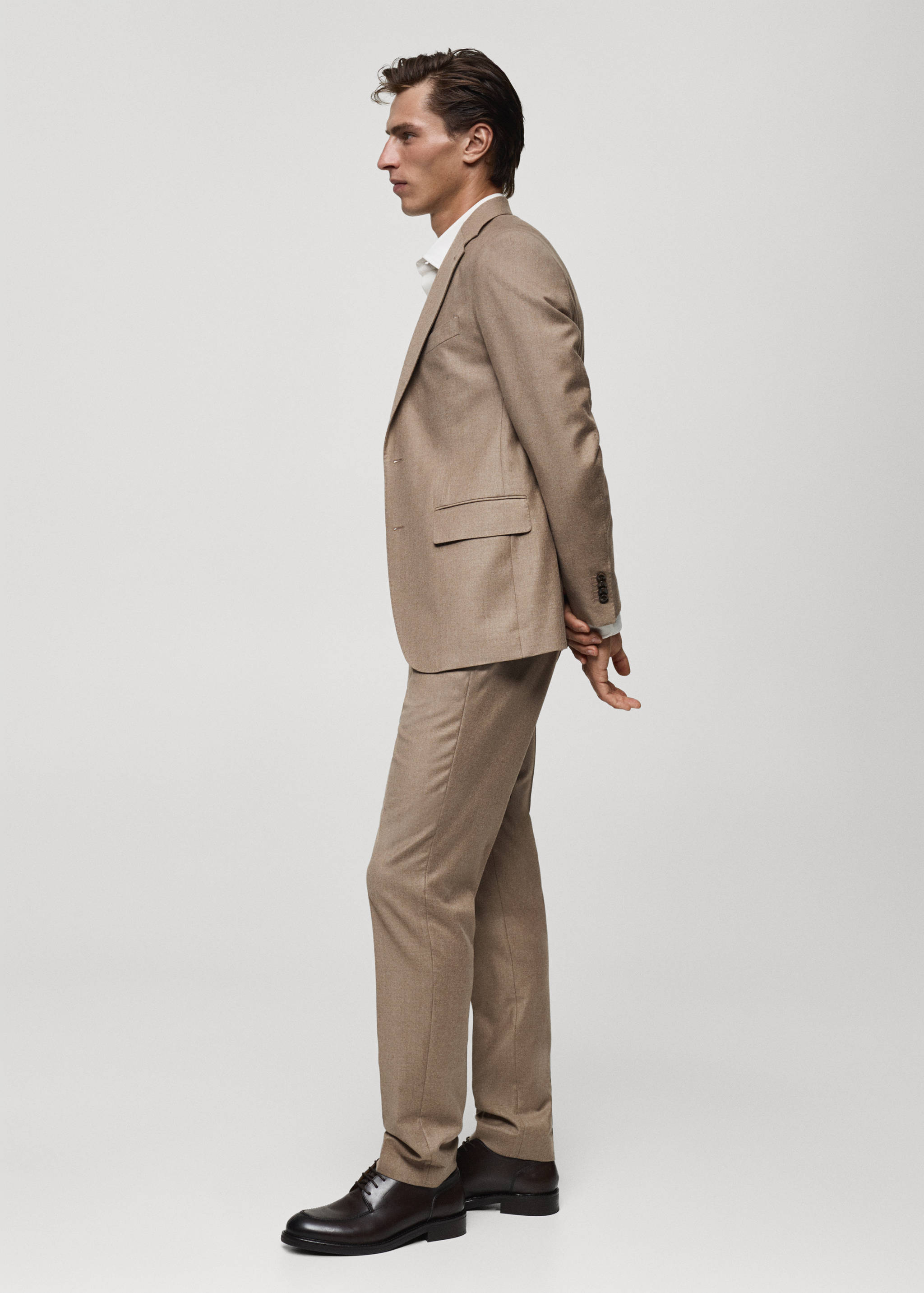 100% Italian virgin wool flannel suit trousers - Details of the article 6